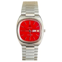 1970's Vintage Omega Seamaster rotes Zifferblatt automatische Herren Tag Datum Uhr #24508