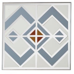 1970s Vintage Op Art Painted Mirror