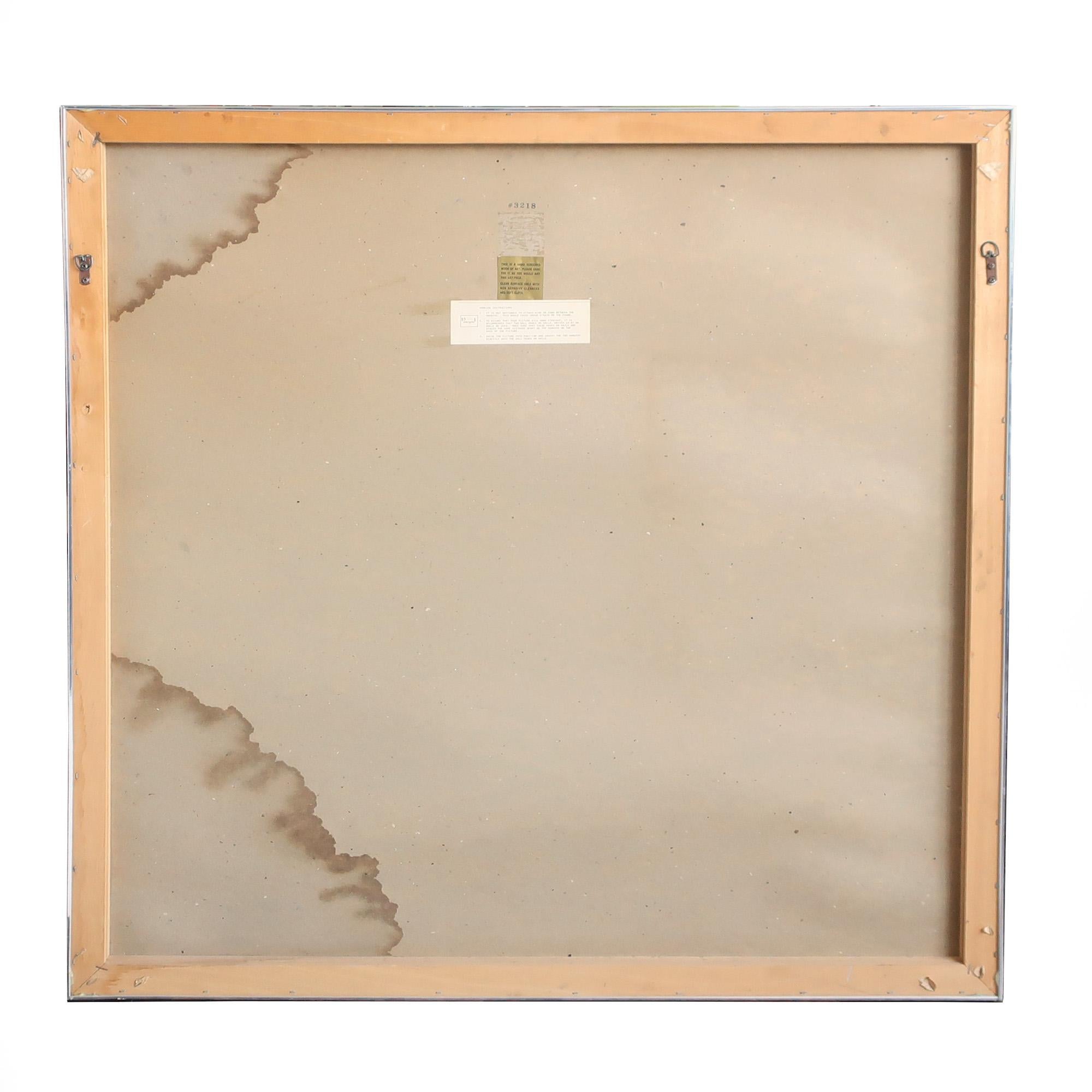 Miroir vintage peint, art optique, années 1970 en vente 2