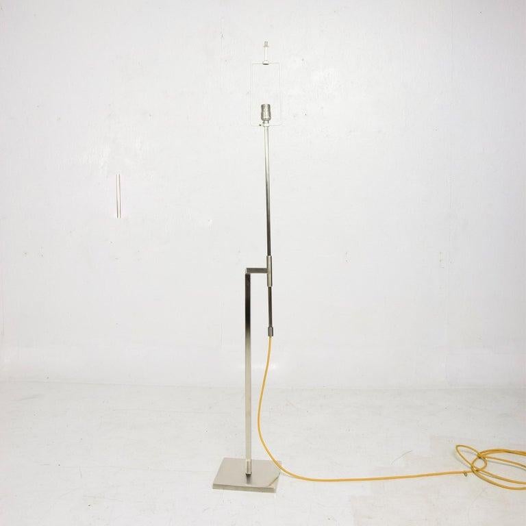 Late 20th Century 1970s Vintage Pair Adjustable Tall Modern Floor Lamps by Laurel Brushed Nickel