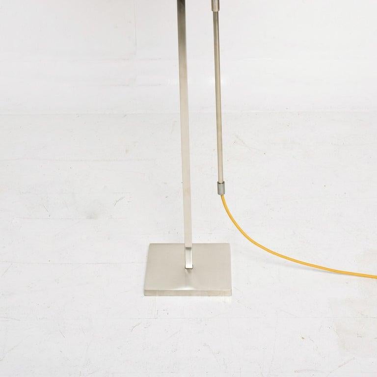 1970s Vintage Pair Adjustable Tall Modern Floor Lamps by Laurel Brushed Nickel 1