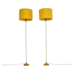 1970's Vintage Pair of Solid Brass Floor Lamps