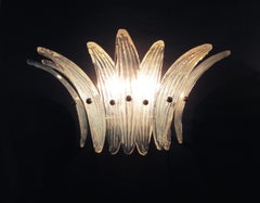 1970s Vintage Palmette Wall Light, Opal Glasses