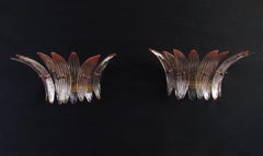1970s Vintage Palmette Wall Light, Pink Glasses