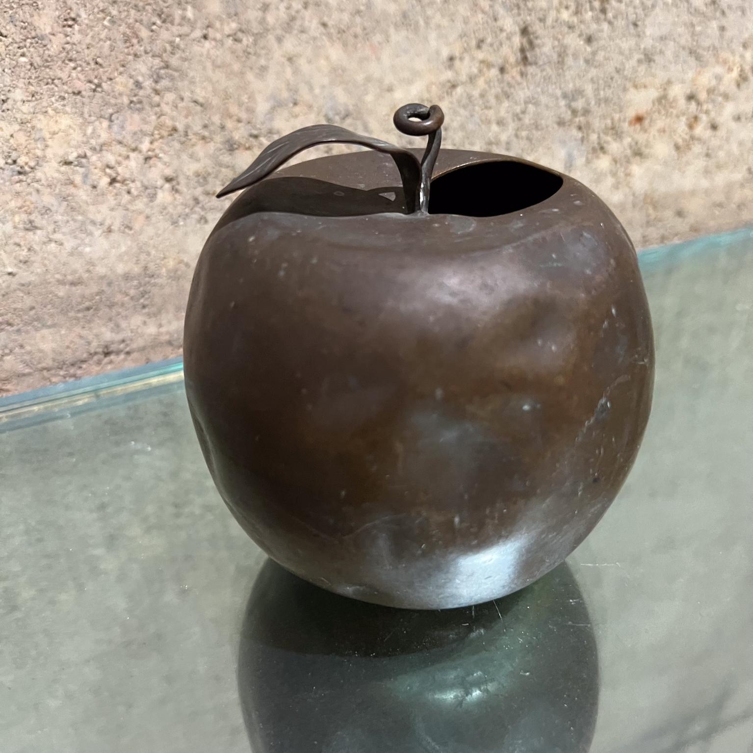 Late 20th Century 1970s Vintage Patinated Brass Apple For Sale