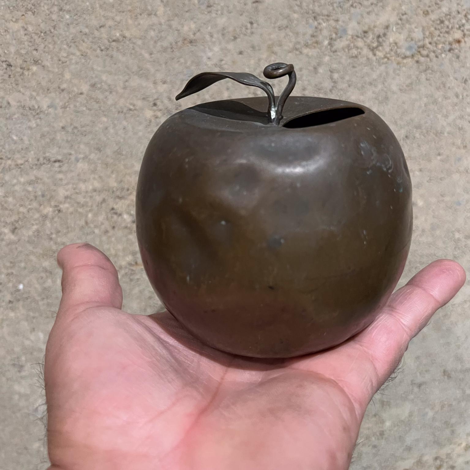 1970s Vintage Patinated Brass Apple For Sale 2
