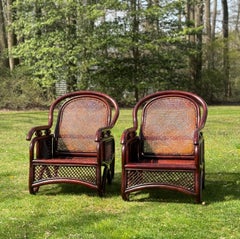1970er Jahre Vintage Patio Bambus Sessel - ein Paar