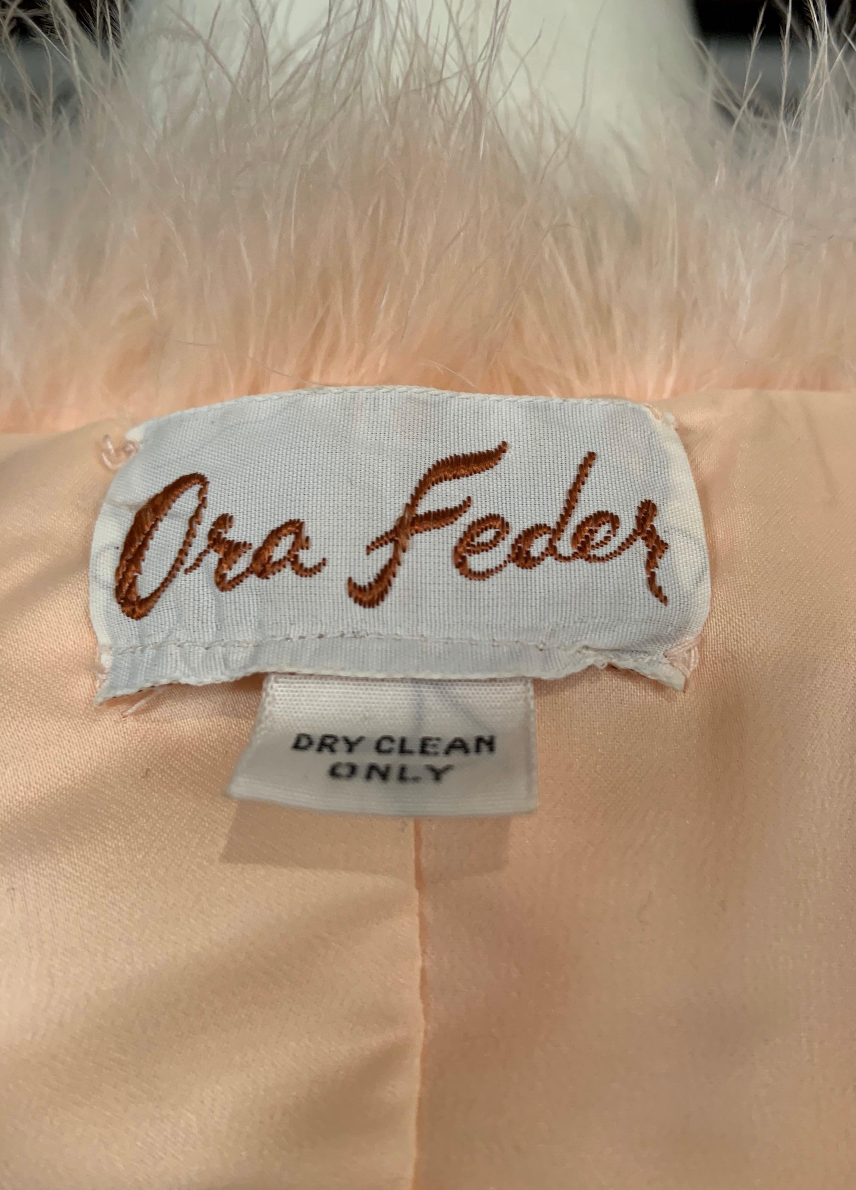 1970's Vintage Peach Marabou Feather Vest Retailed by Rizik Bros. 2
