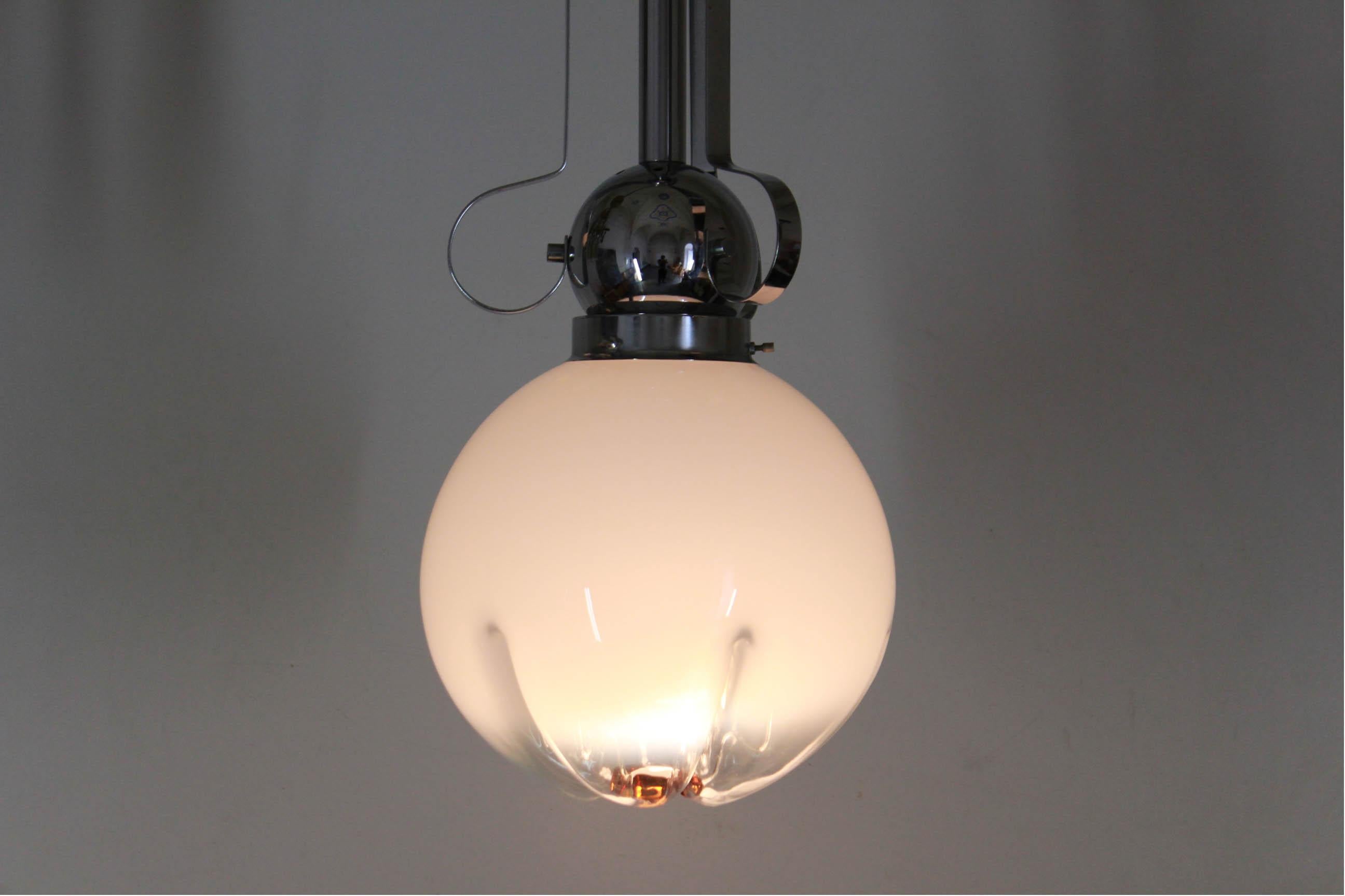 Fin du 20e siècle Lampe  suspension vintage de Murano, Mazzega, Italie, 1970 en vente