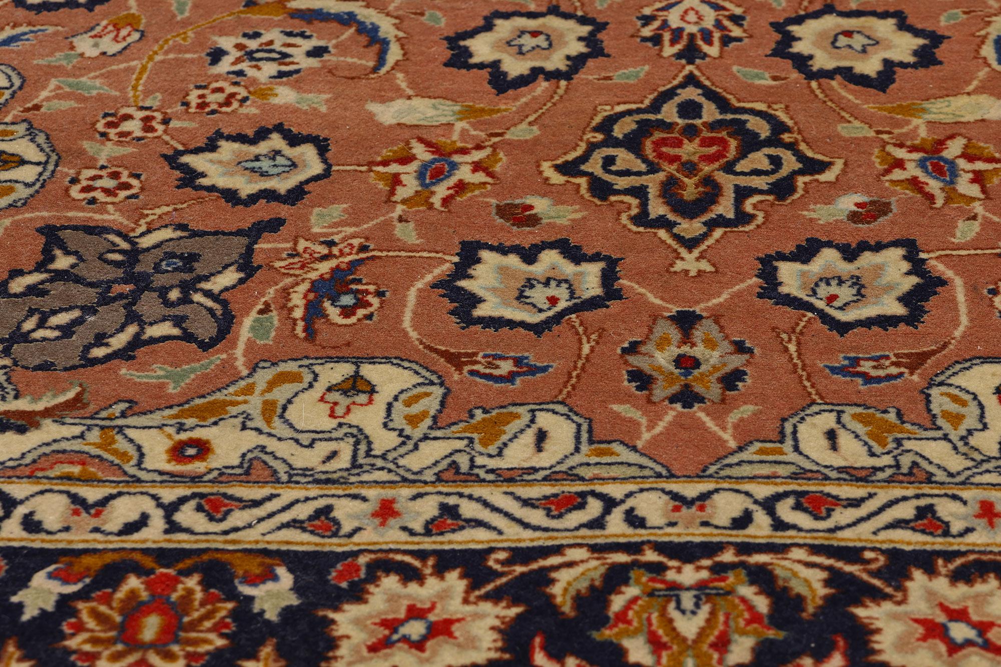 1970s Vintage Persian Tabriz Rug, Timeless Elegance Meets Historical Richness In Good Condition For Sale In Dallas, TX