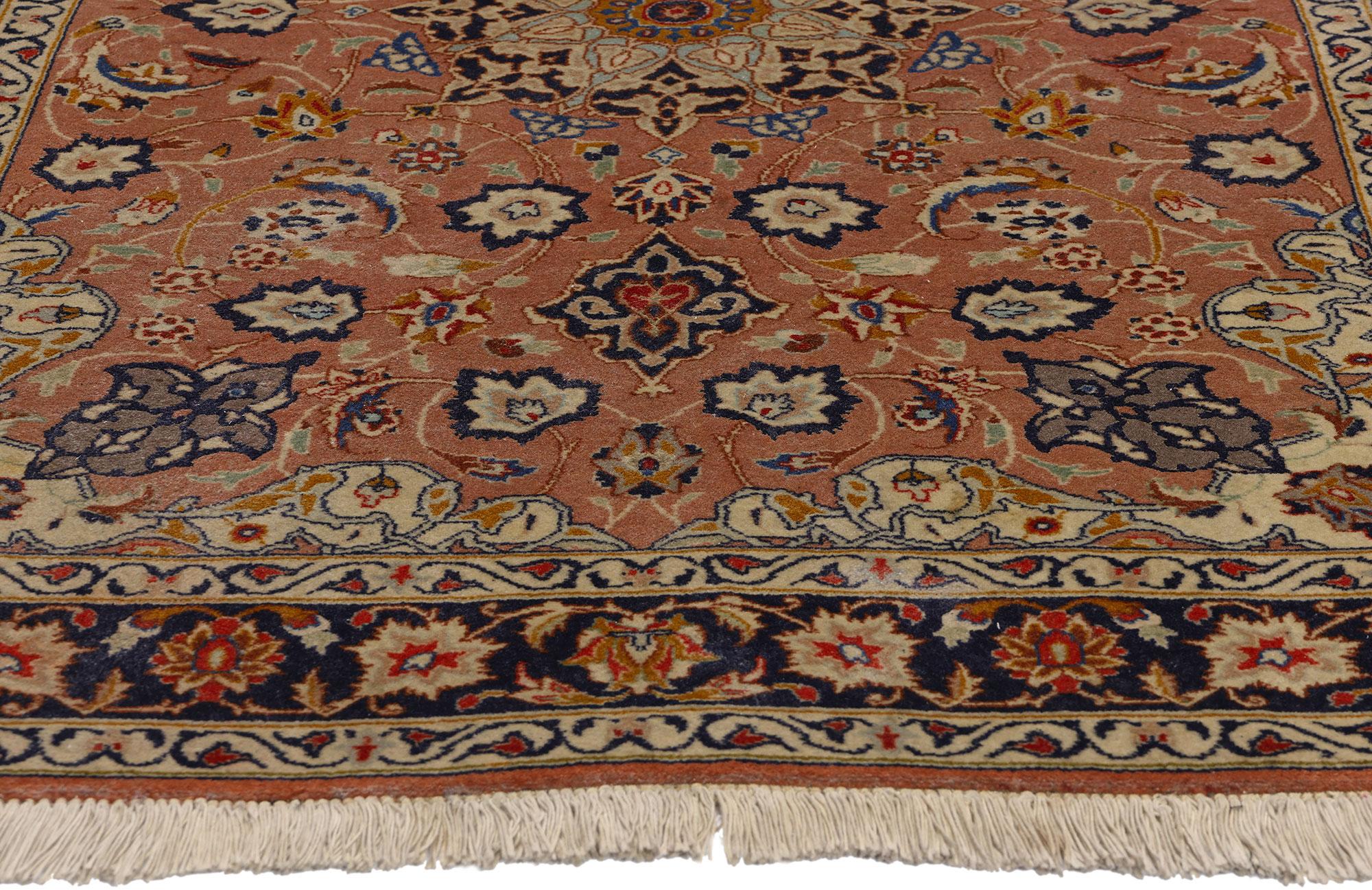 1970s Vintage Persian Tabriz Rug, Timeless Elegance Meets Historical Richness In Good Condition For Sale In Dallas, TX