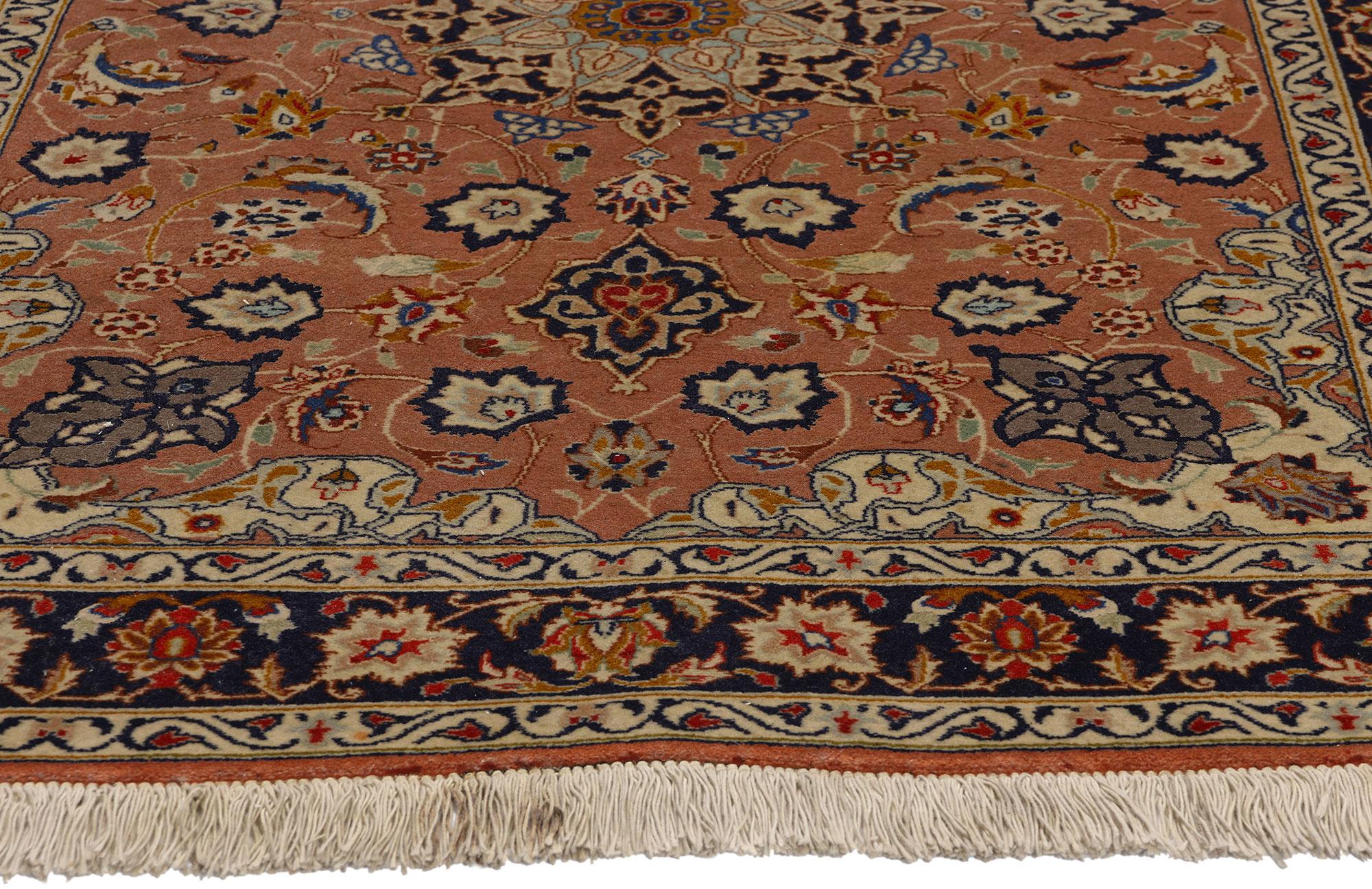 Wool 1970s Vintage Persian Tabriz Rug, Timeless Elegance Meets Historical Richness For Sale