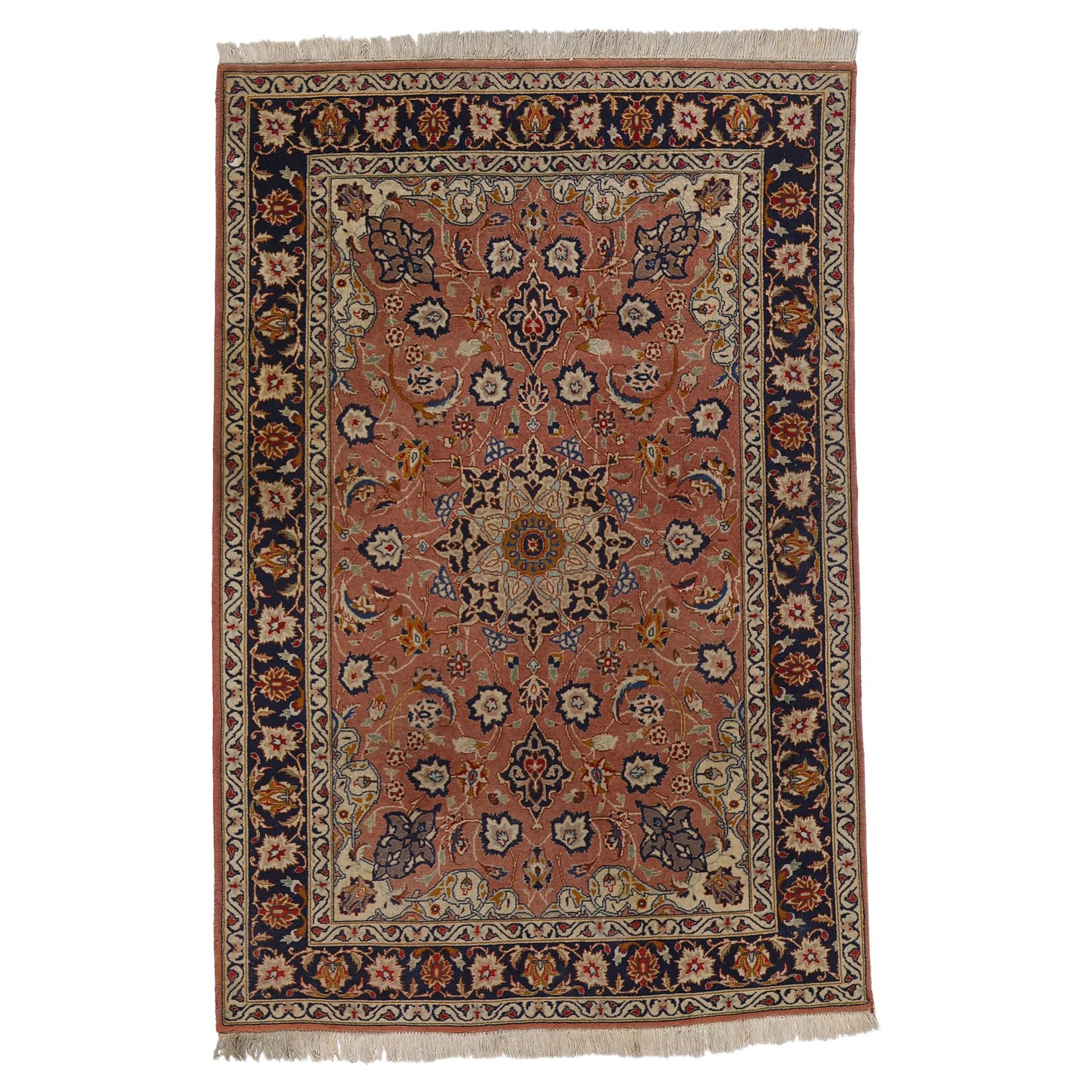 1970s Vintage Persian Tabriz Rug, Timeless Elegance Meets Historical Richness For Sale