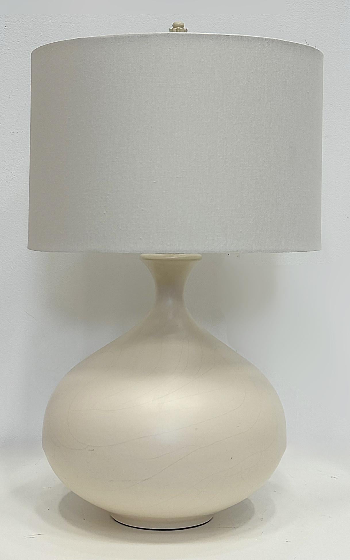 1970s Vintage Pottery Lamps, Manner of Jacques Grange, Pair (Moderne) im Angebot