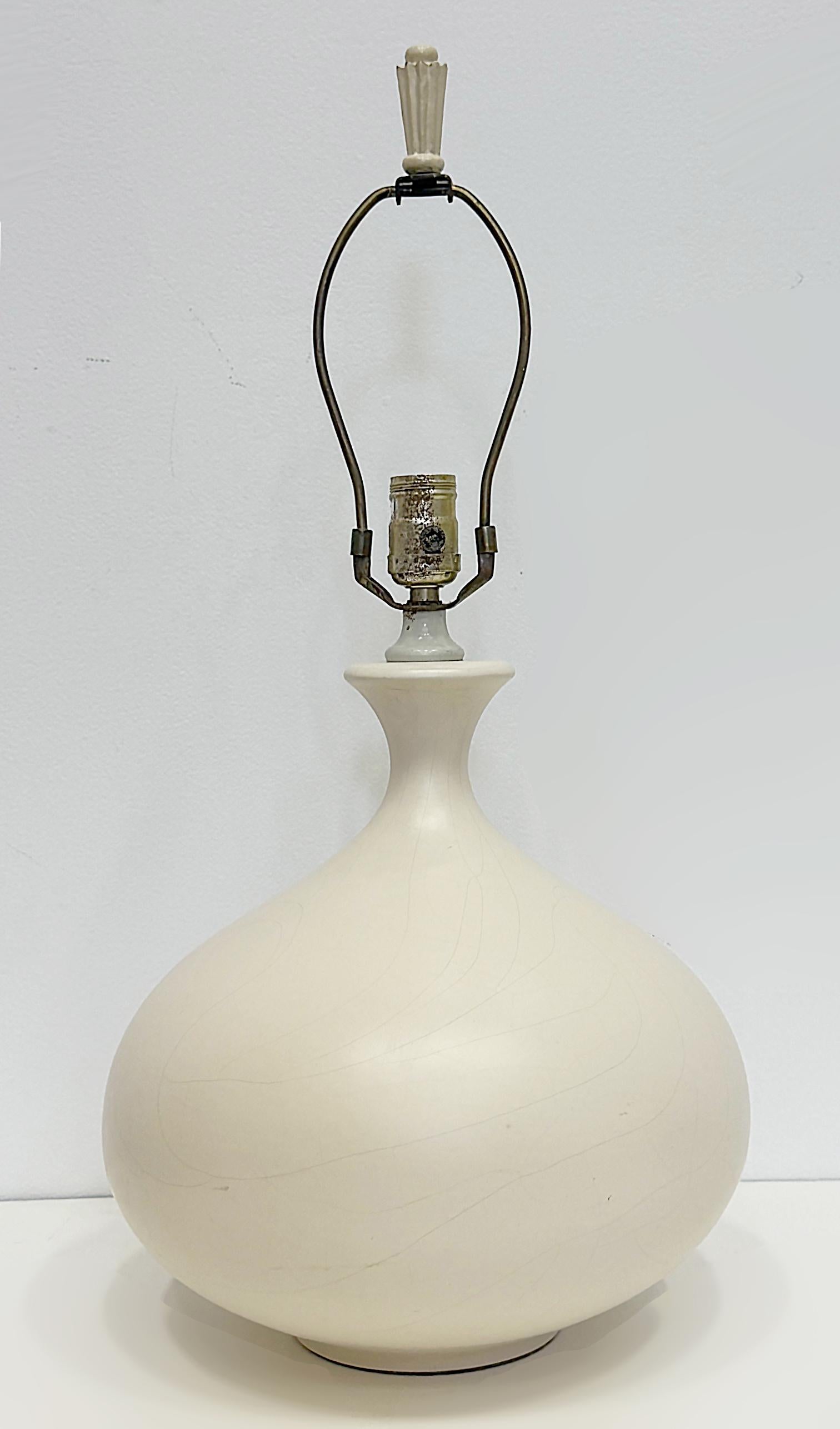 1970s Vintage Pottery Lamps, Manner of Jacques Grange, Pair (Glasiert) im Angebot