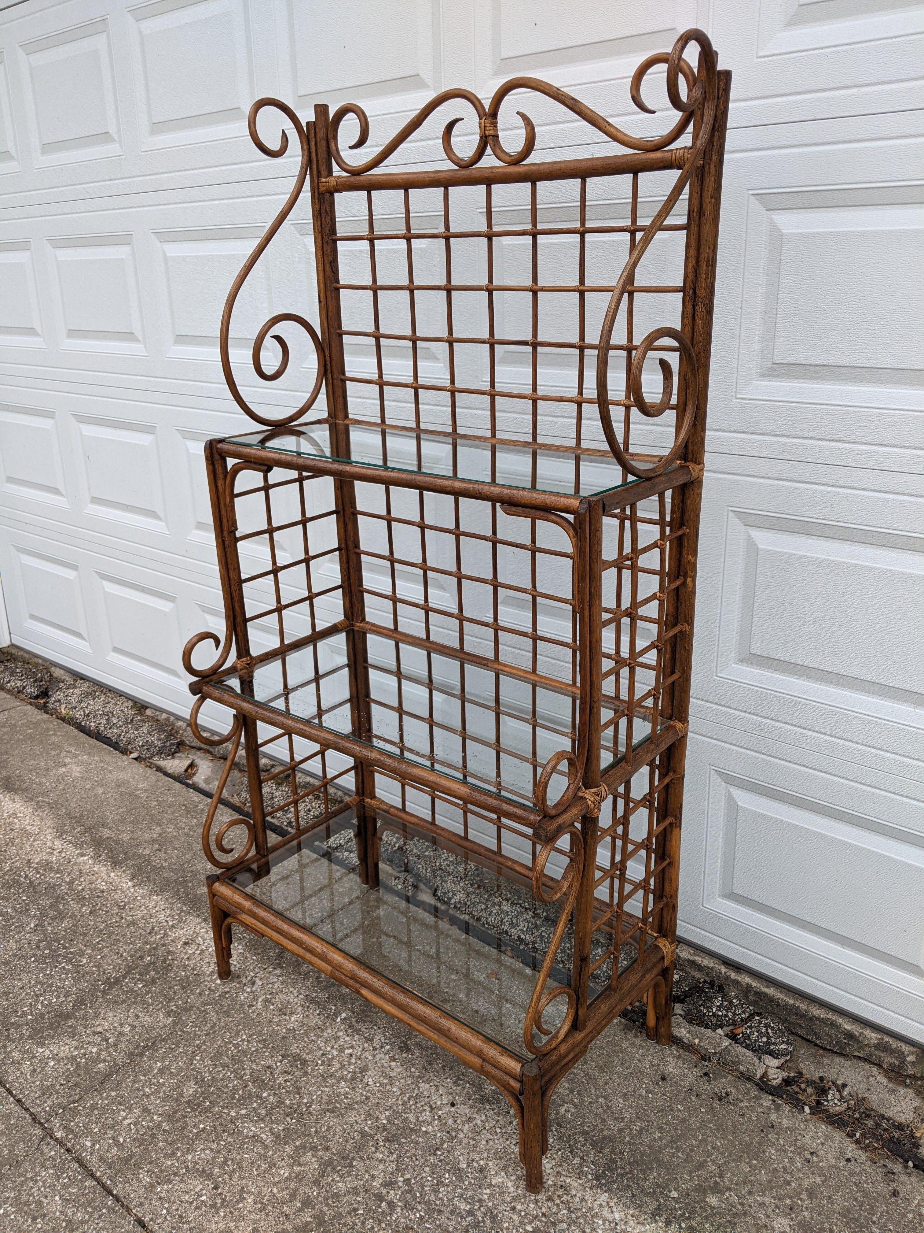 vintage rattan shelf