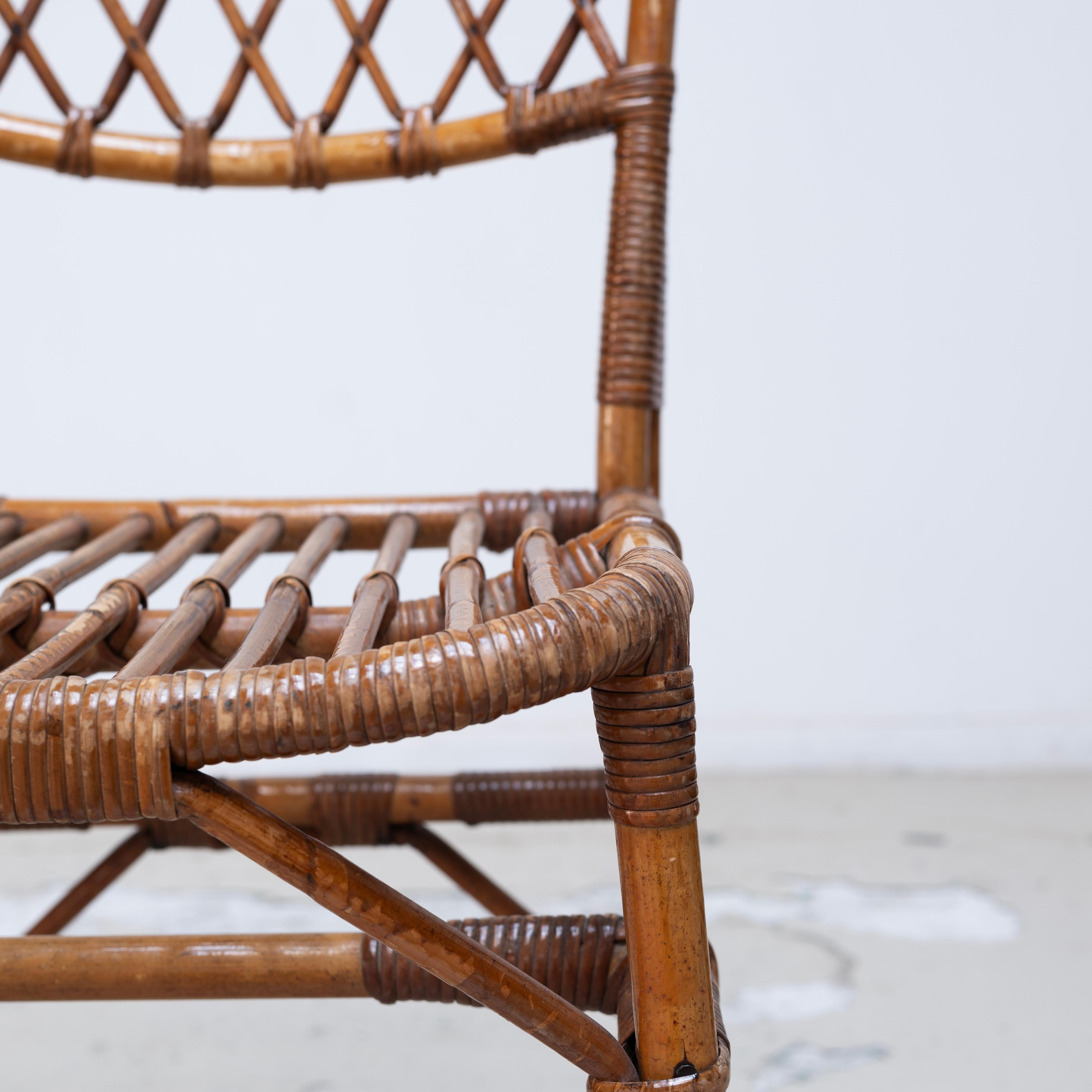 1970s , Vintage Rattan chairs , France For Sale 6