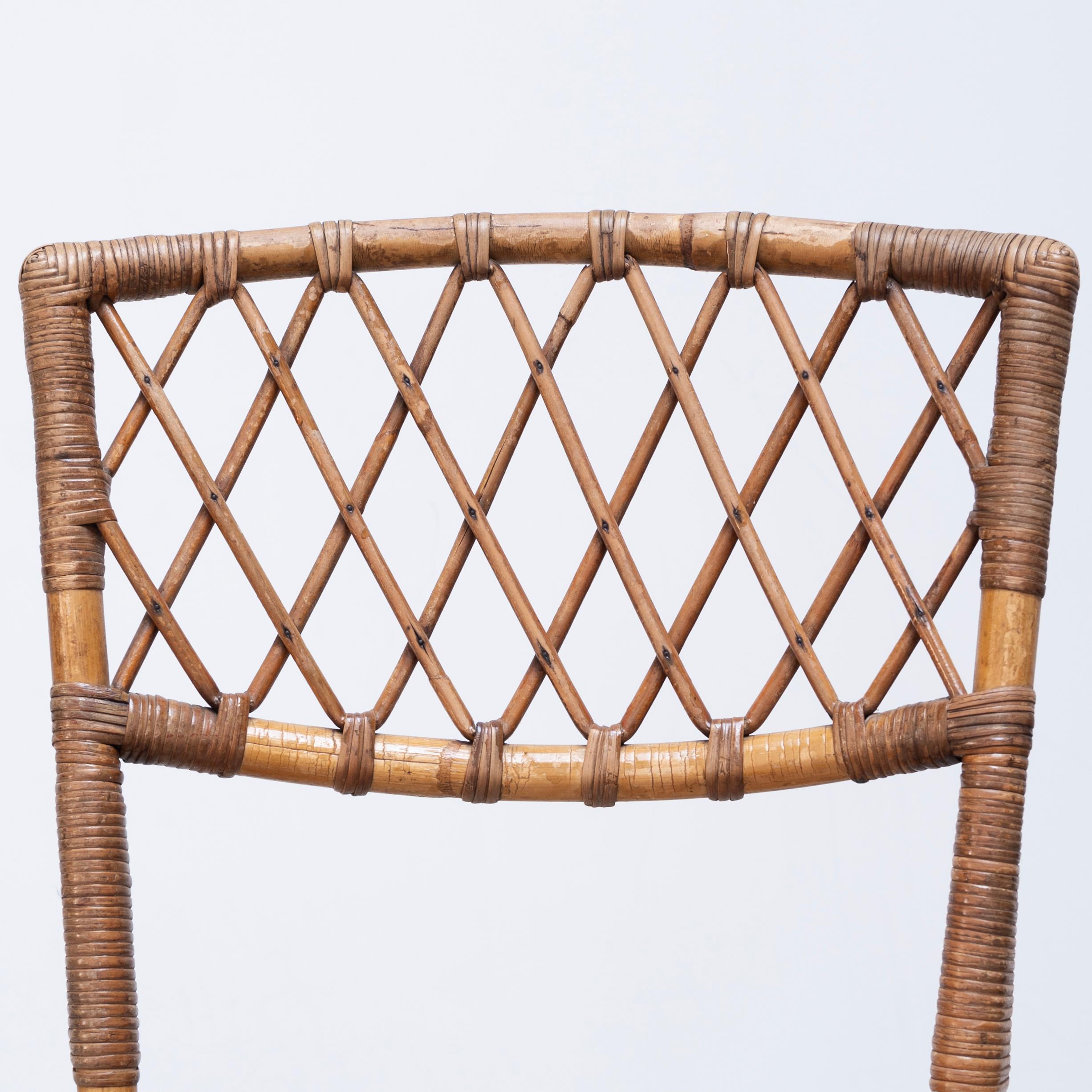 1970s , Vintage Rattan chairs , France For Sale 3
