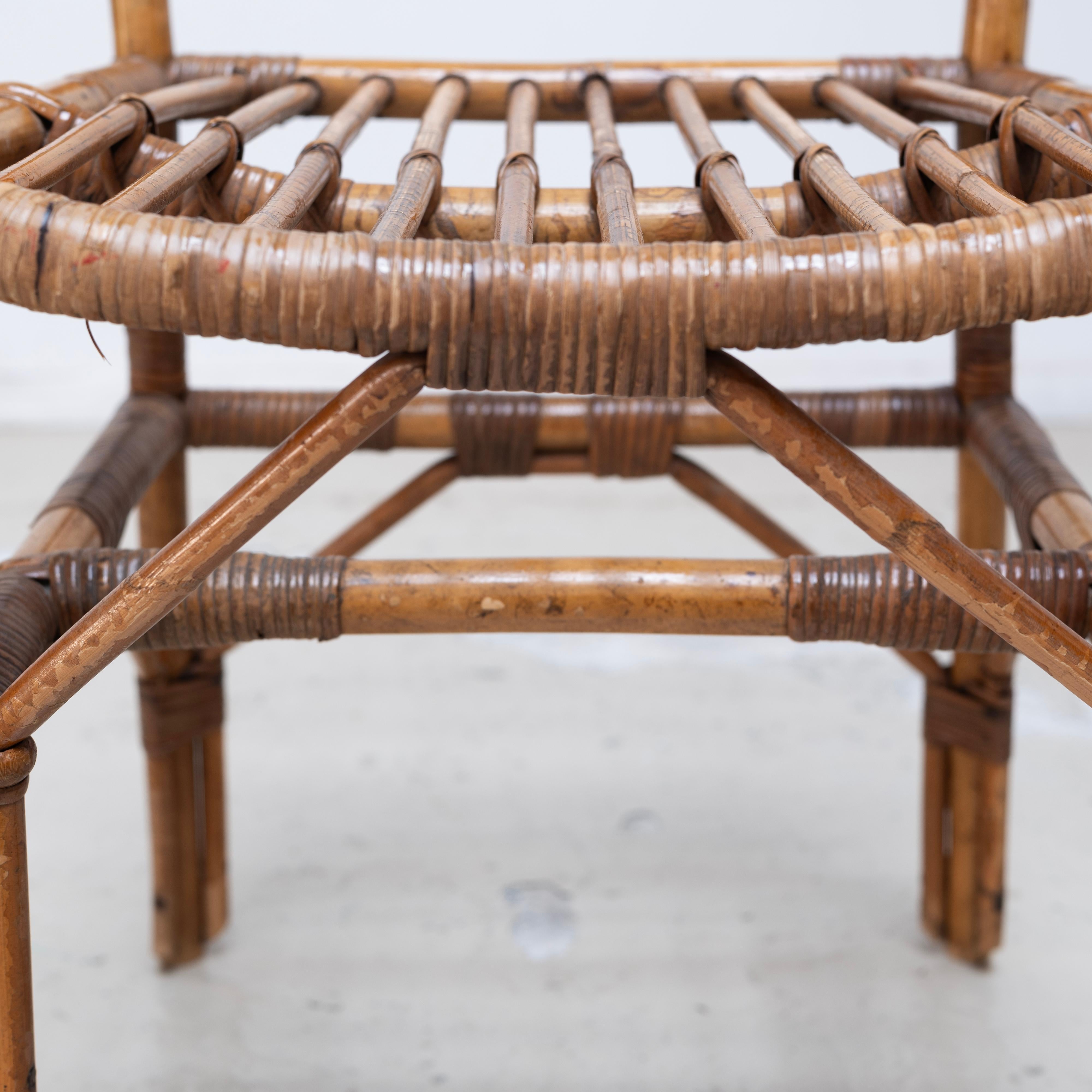 1970s , Vintage Rattan chairs , France For Sale 4