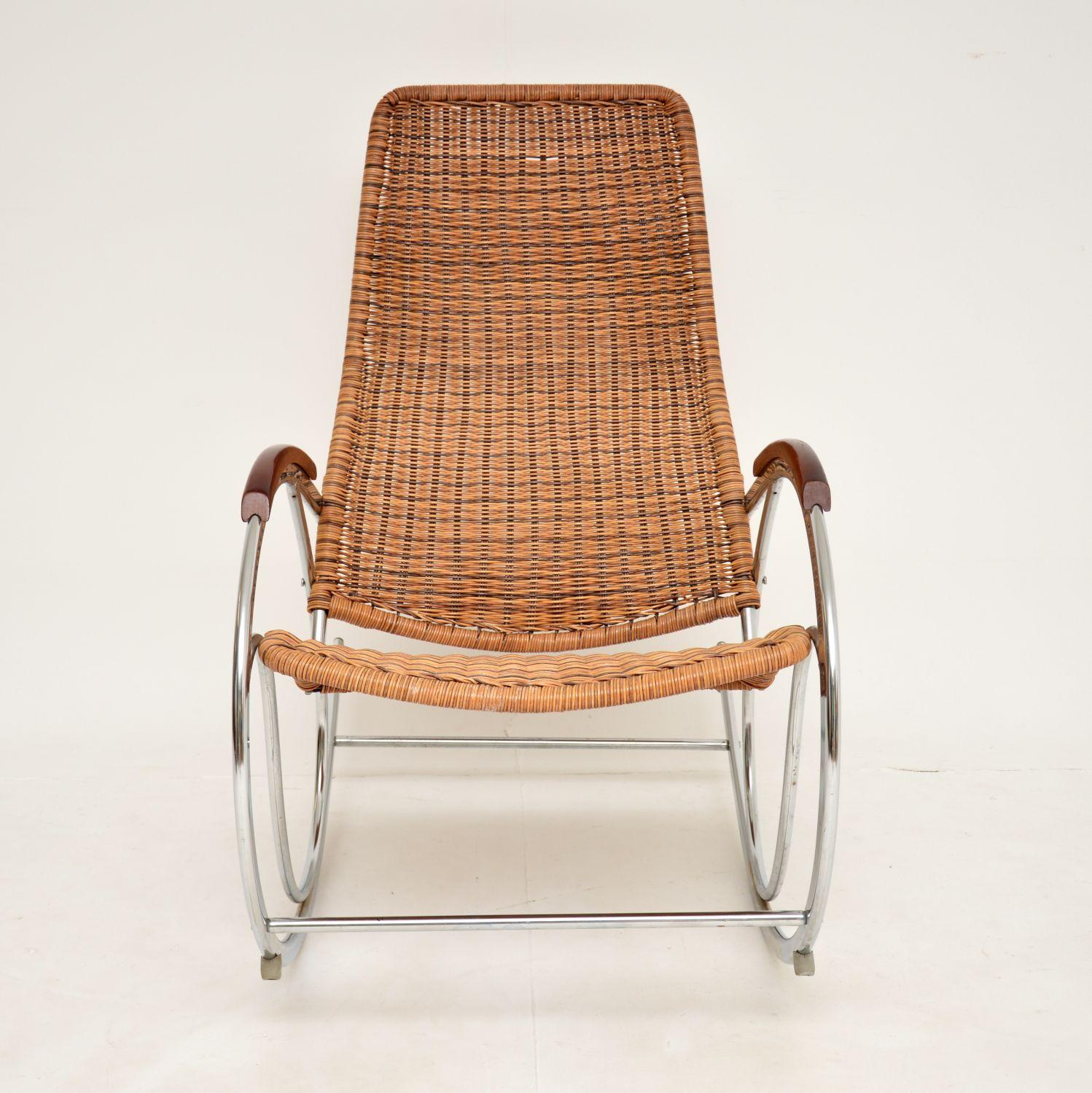 vintage rattan rocking chair