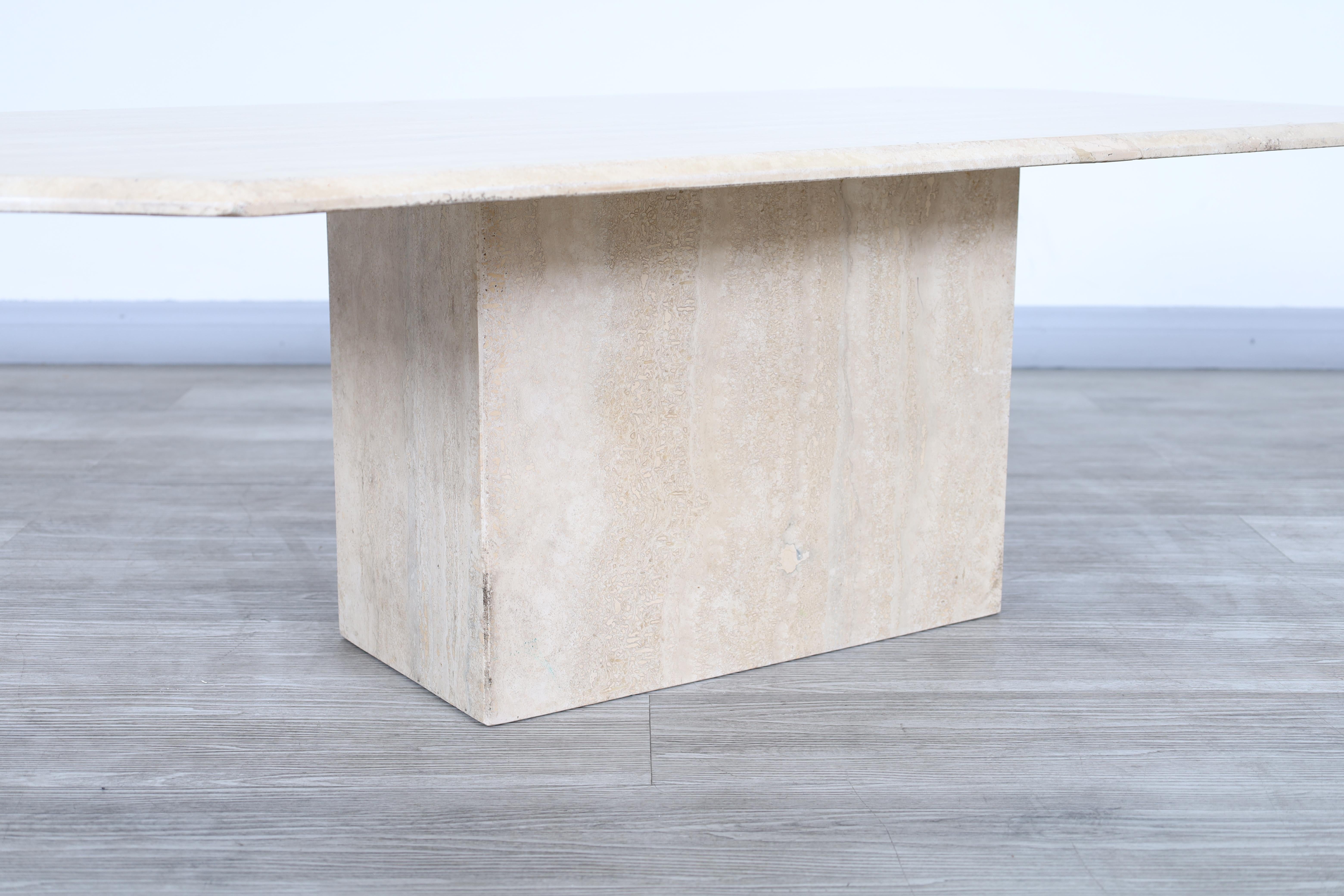 Late 20th Century 1970s Vintage Rectangular Marble Coffee Table For Sale