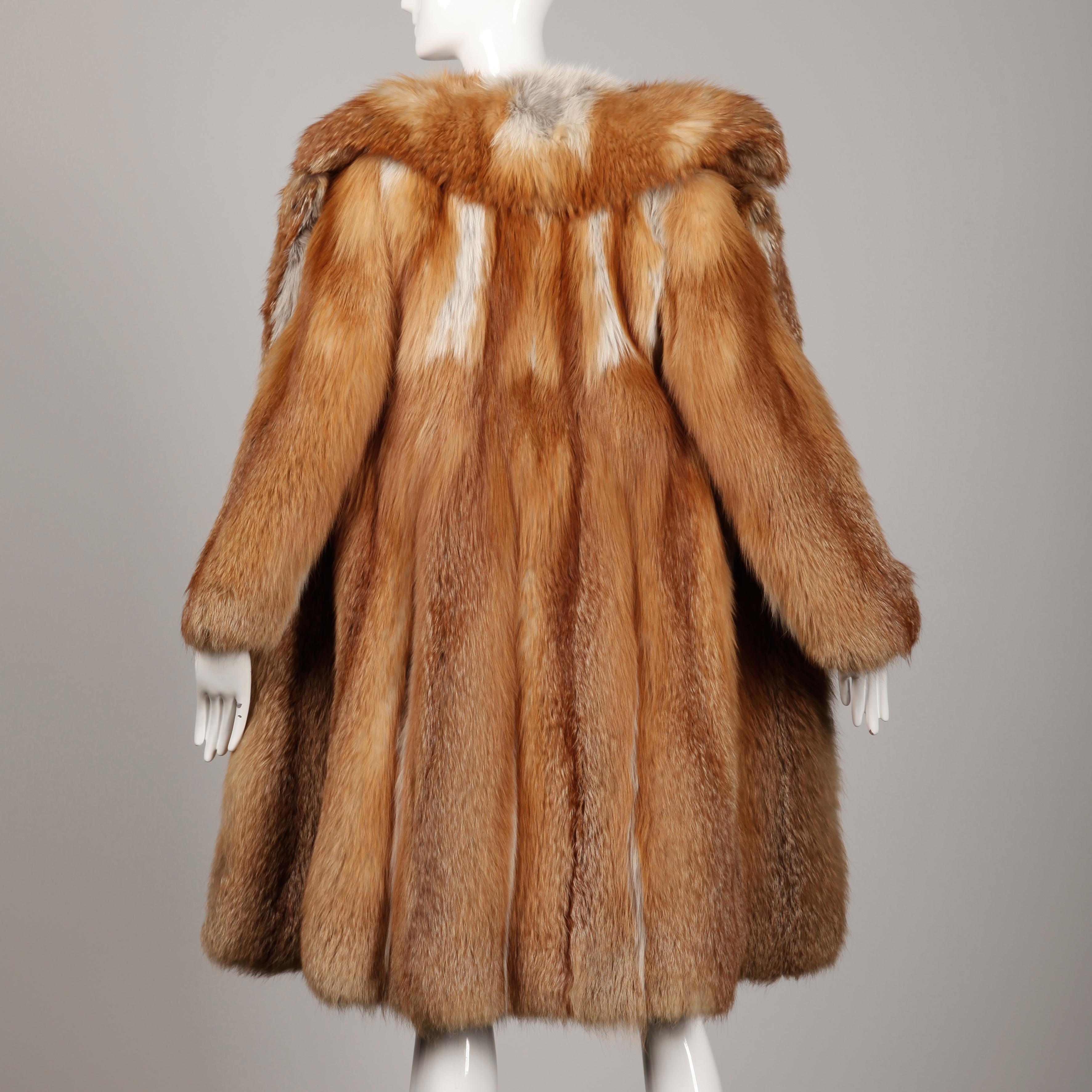 1970s Vintage Red Fox Fur Coat 1