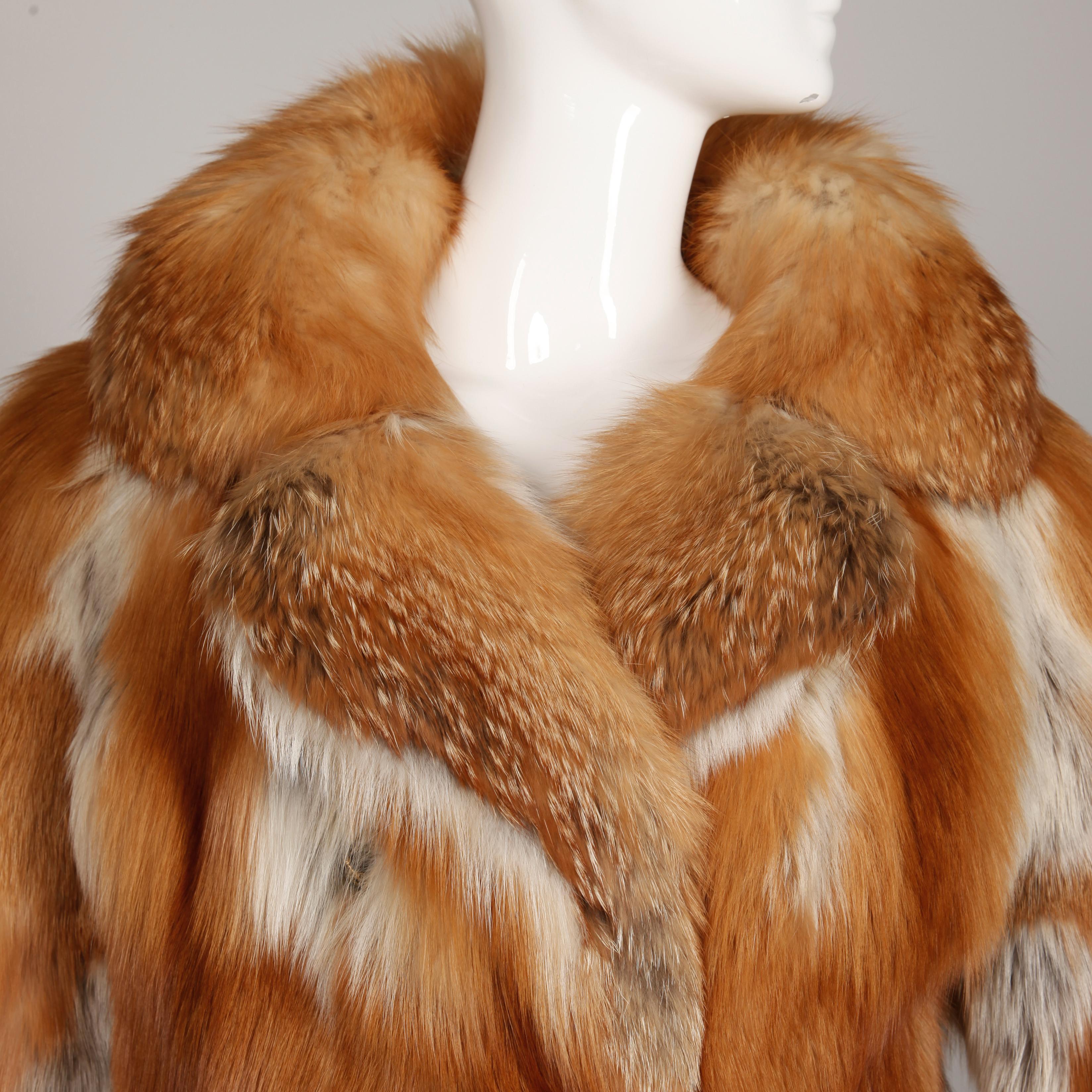 1970s Vintage Red Fox Fur Coat 4