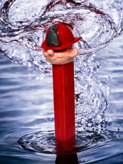 1970s Vintage Red Pez Fireman Candy Dispenser U.S, Pat. 3.410.455 No Feet