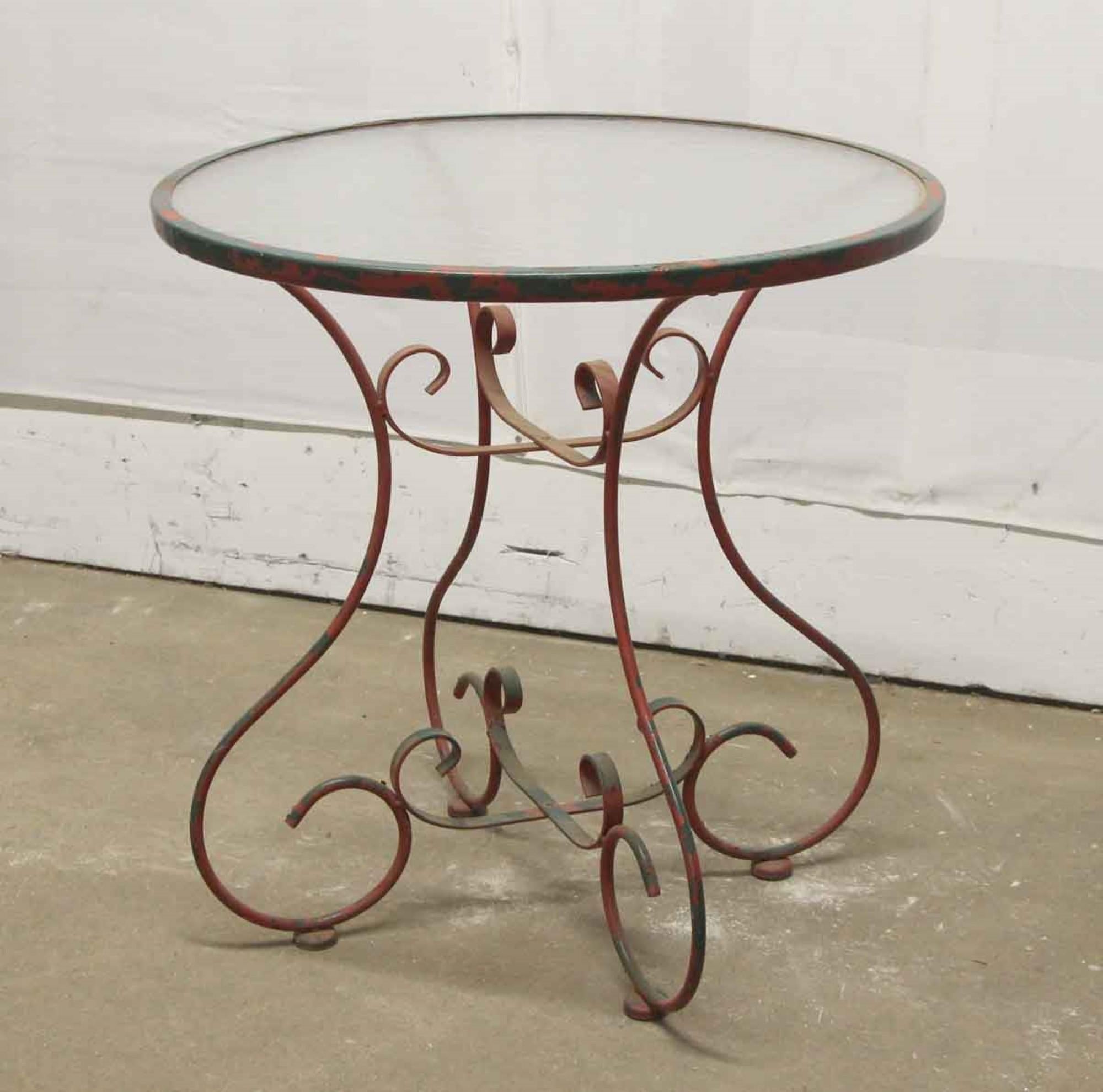 vintage glass top patio table