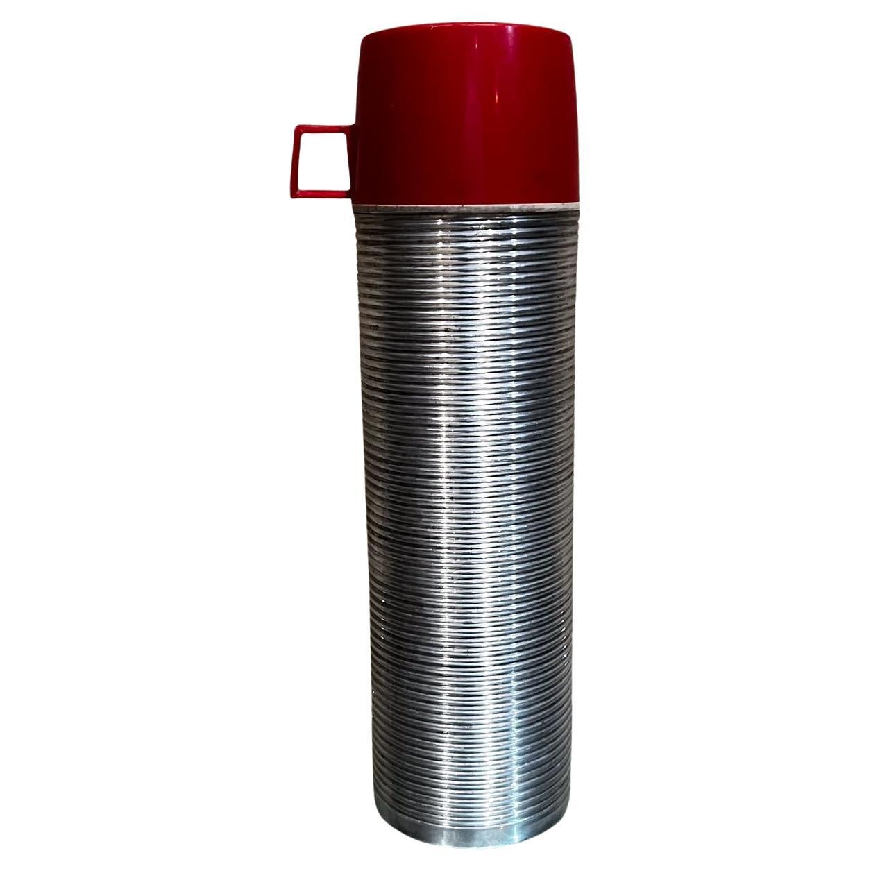 1970s Vintage Ribbed Thermos Retro Camp Gear USA For Sale