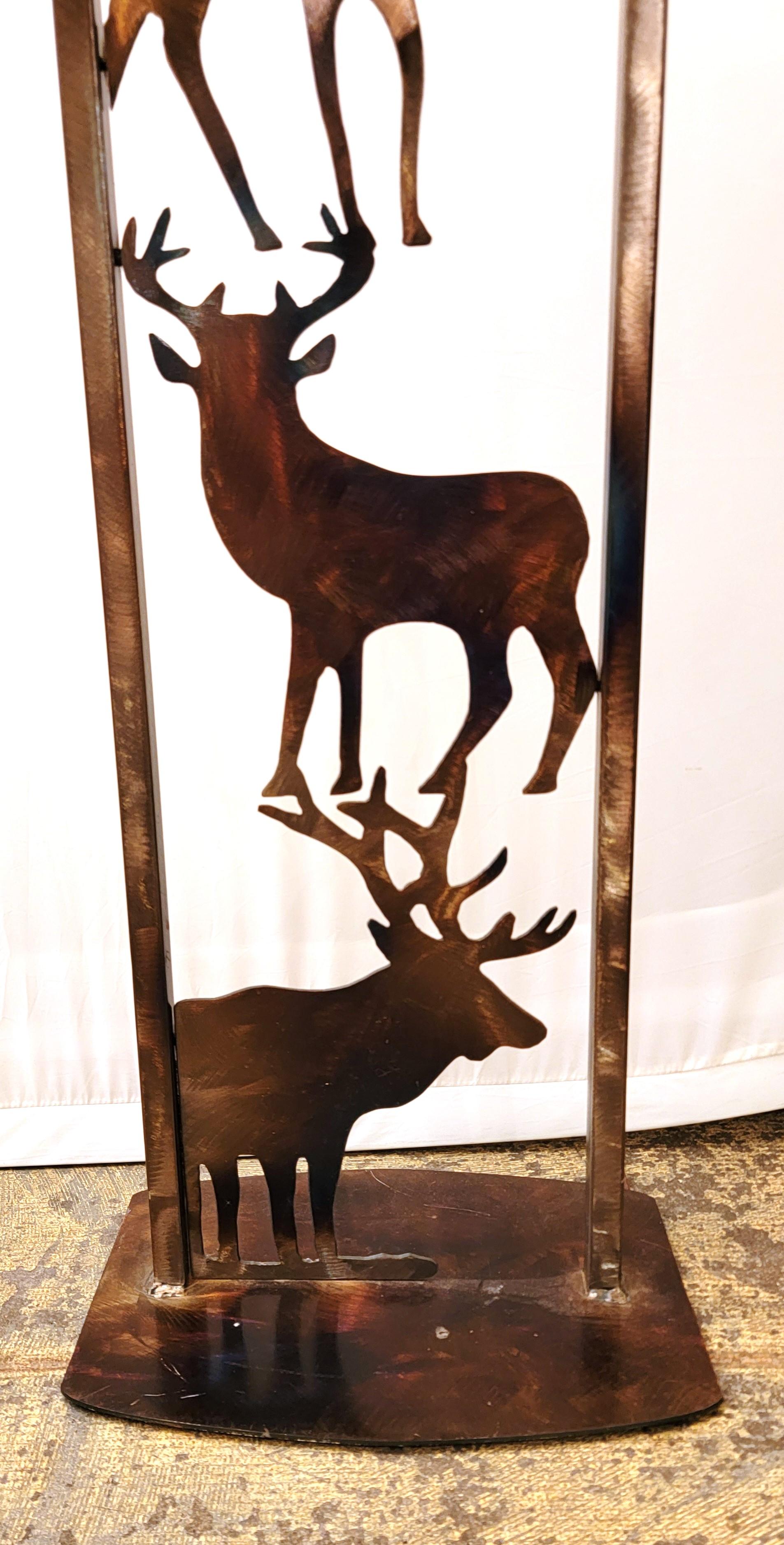 Late 20th Century 1970s Vintage Rustic Forest Ainmal Metal Floor Lamp For Sale