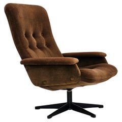 1970s, Vintage Scandinavian swivel chair, velour, original condition.