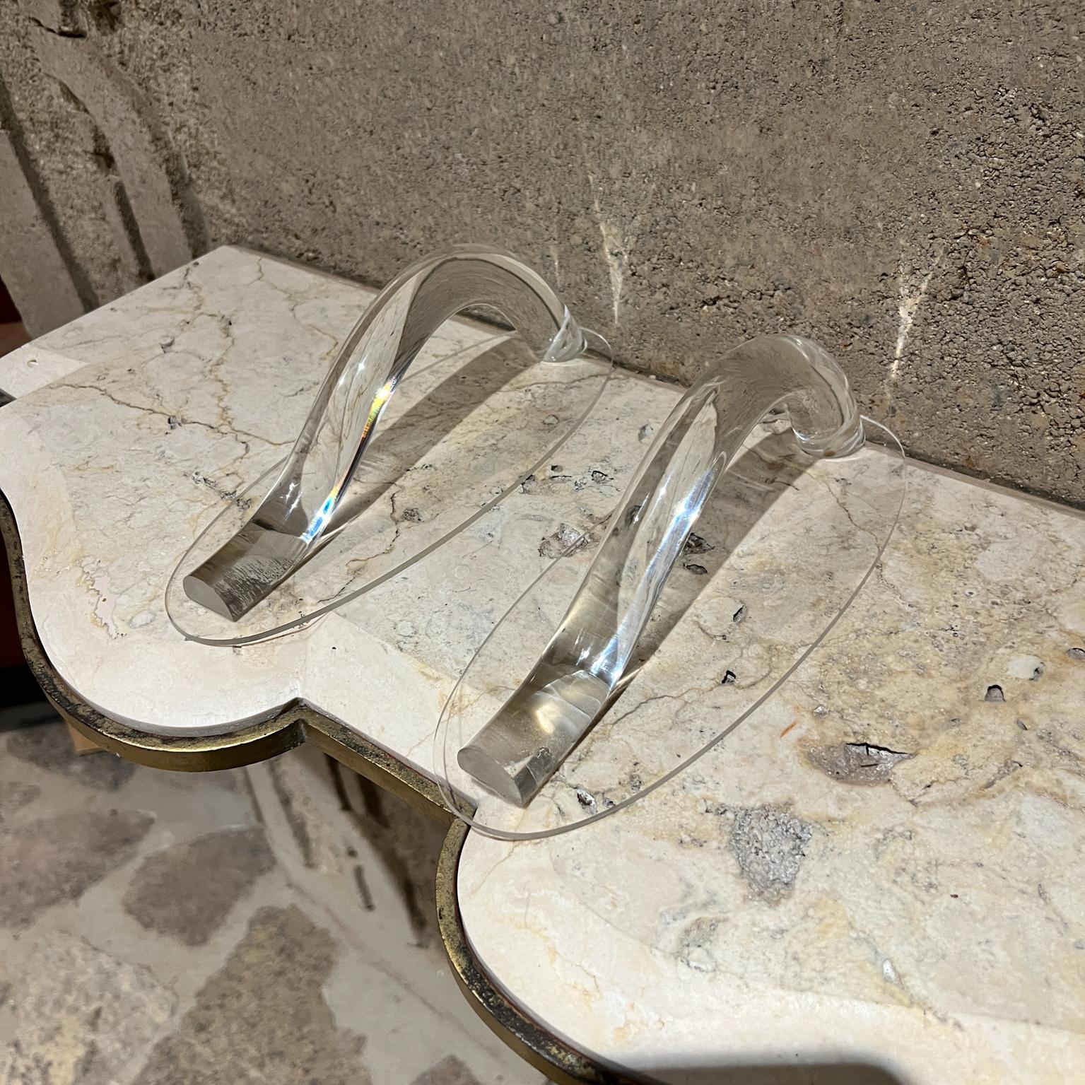1970 Vintage Sculptural Lucite Handles Door Pulls Pair Bon état - En vente à Chula Vista, CA