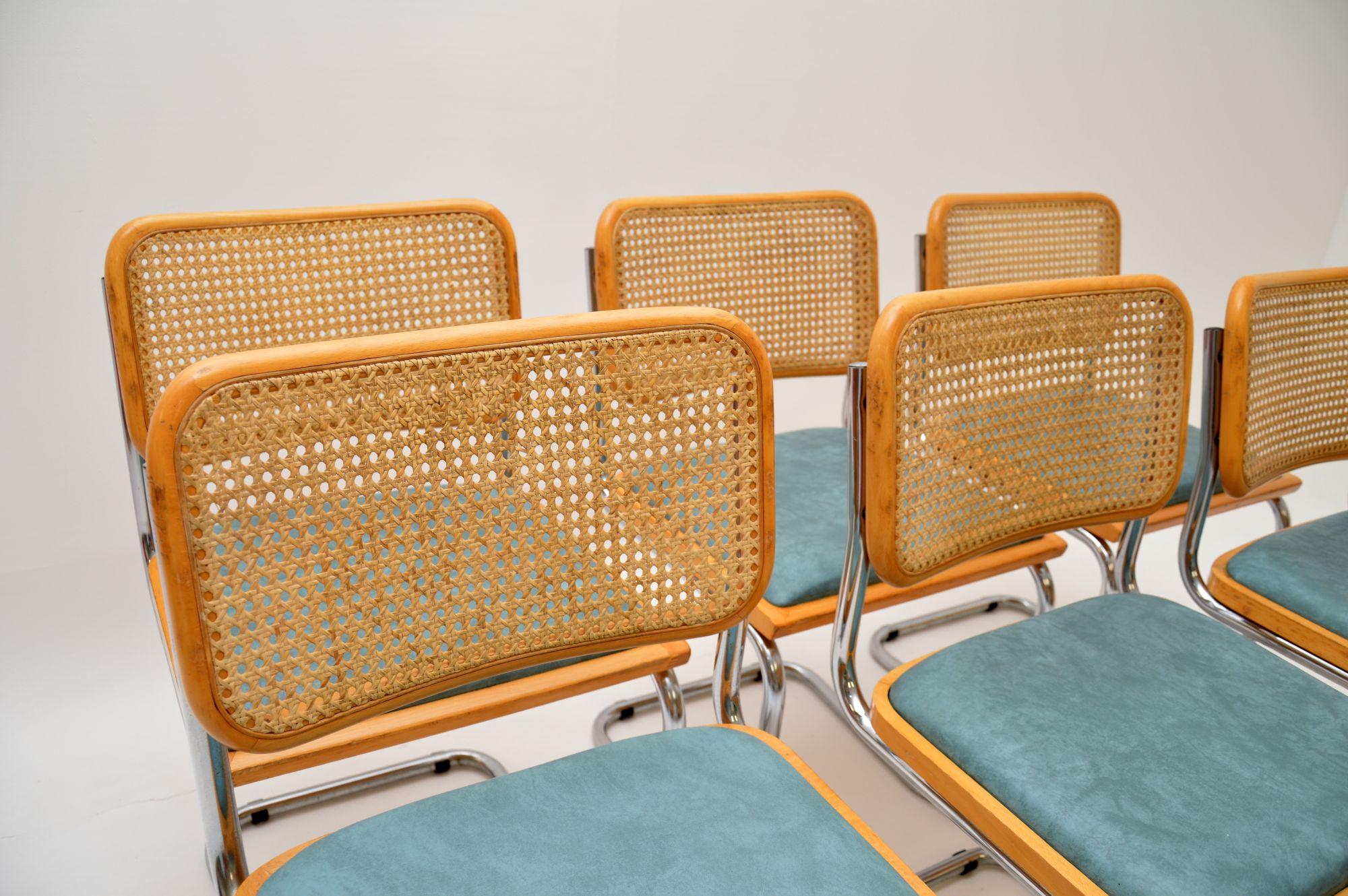 Mid-Century Modern 1970's Vintage Set of 6 Marcel Breuer 'Cesca' Chairs