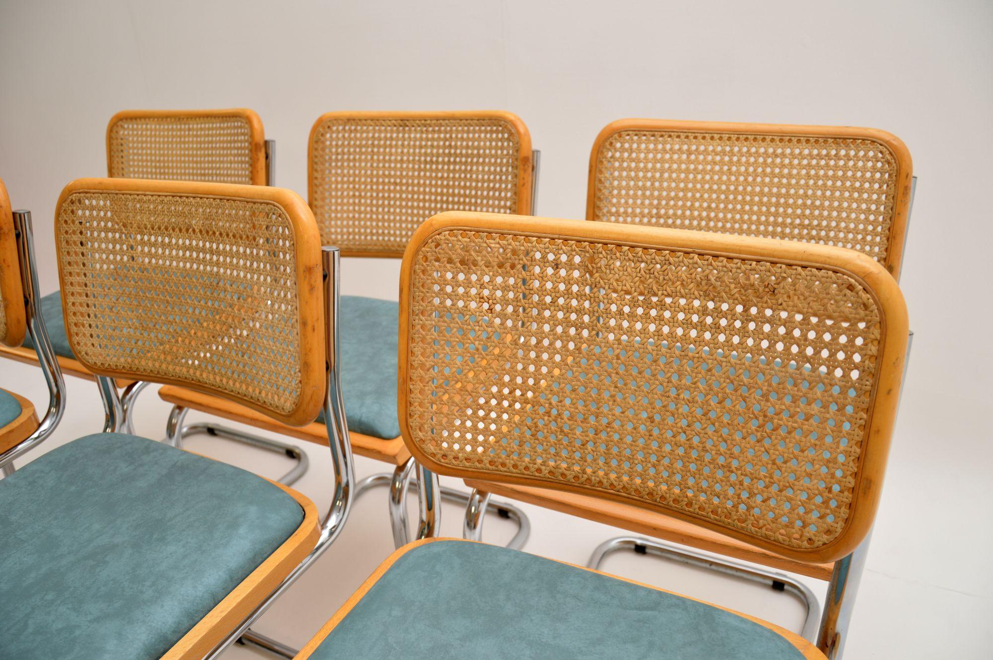 Italian 1970's Vintage Set of 6 Marcel Breuer 'Cesca' Chairs