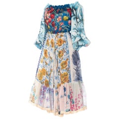 1970s Vintage Silk Scarf Dress