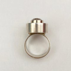 1970s Vintage Silver Niel Erik from Rock Crystal Abstract Danish Modernist Ring