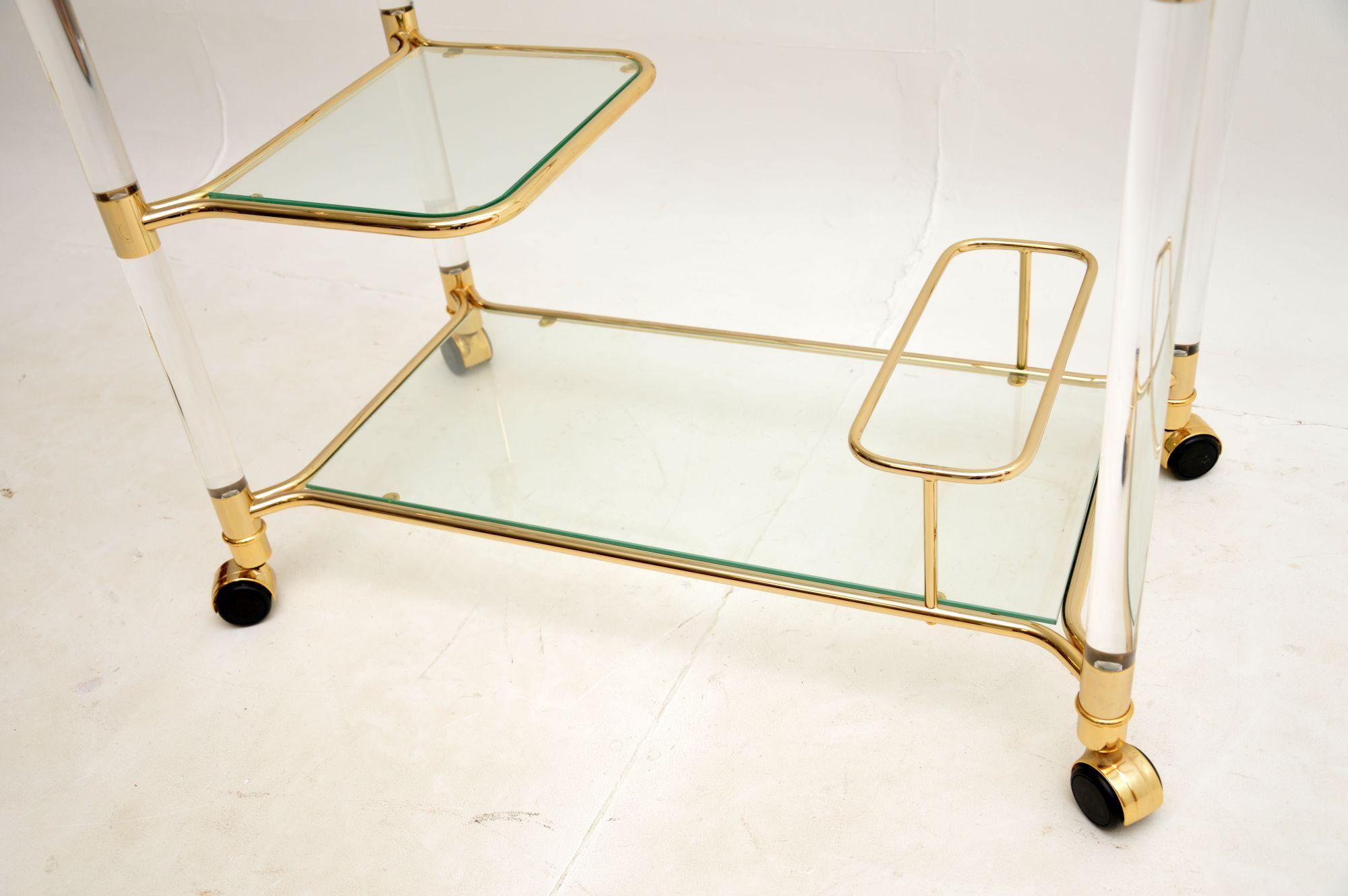 1970s Vintage Spanish Bar Cart in Lucite & Glass 2