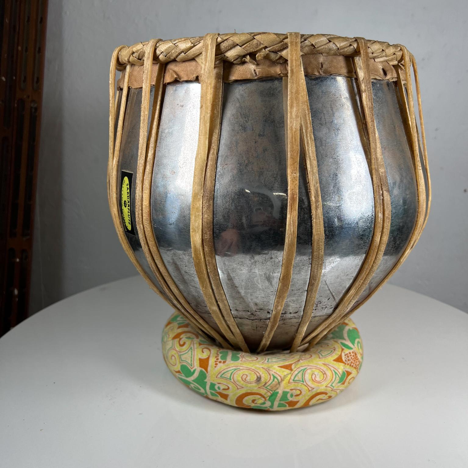 Mid-Century Modern 1970s Vintage Steel Tabla Drum Hand Crafted Sardarflute Bombay India