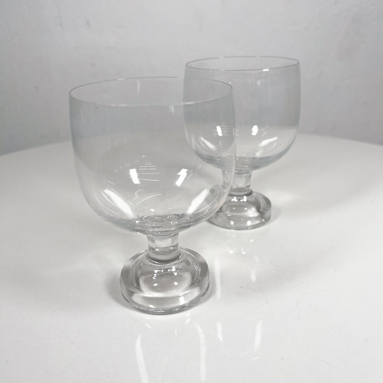 Mid-Century Modern 1970s Vintage Stemware Crystal Glasses Set of Two For Sale