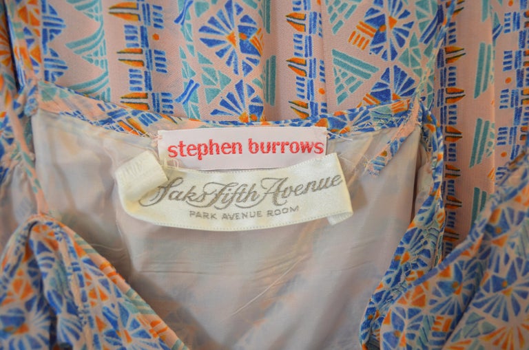 1970's Vintage Stephen Burrows Printed Crepe 3-Piece Ensemble Set For ...