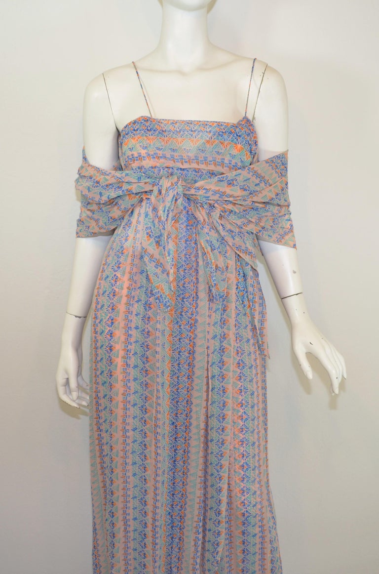 1970's Vintage Stephen Burrows Printed Crepe 3-Piece Ensemble Set For ...