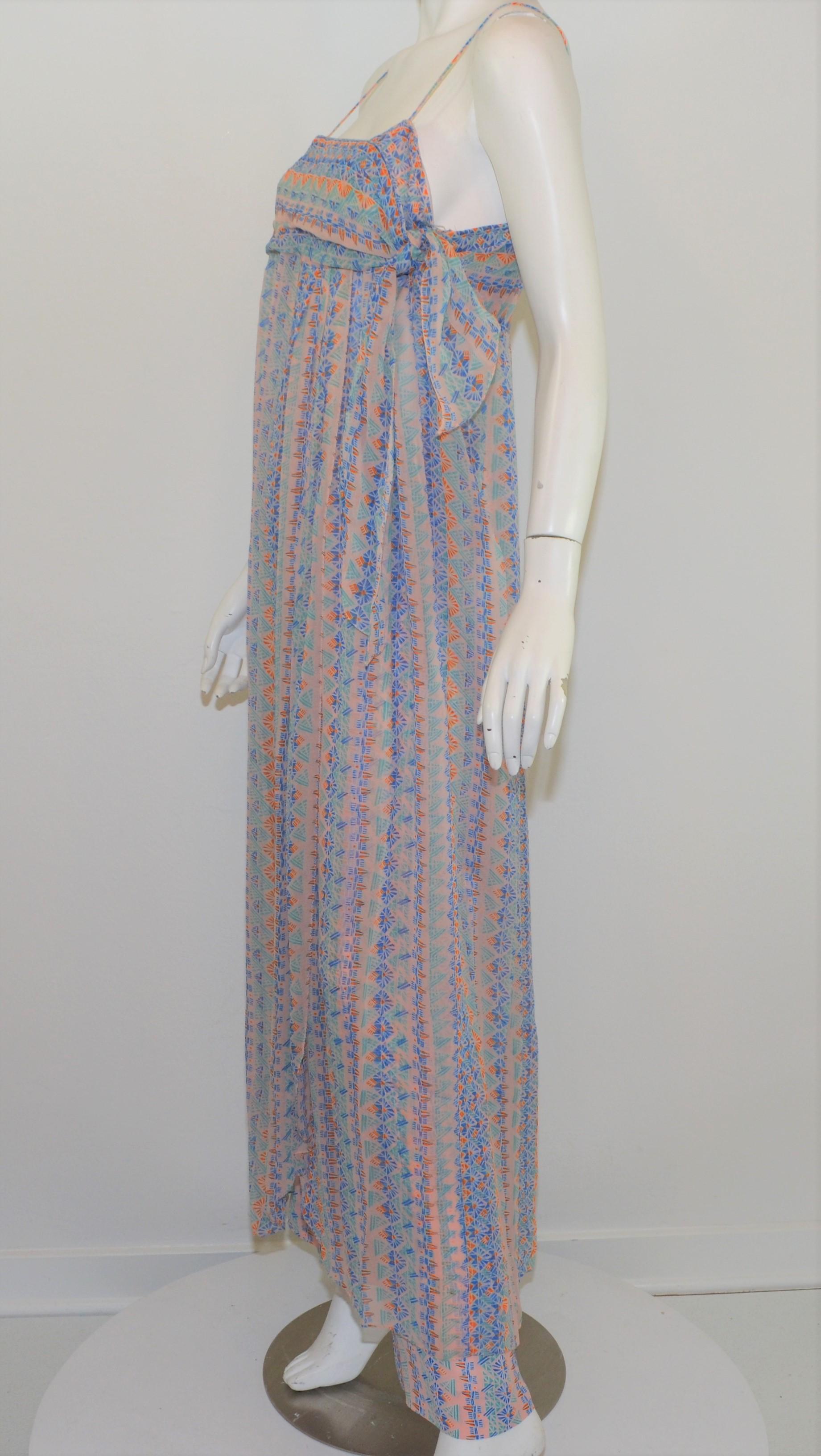 1970's Vintage Stephen Burrows Printed Crepe 3-Piece Ensemble Set In Excellent Condition For Sale In Carmel, CA