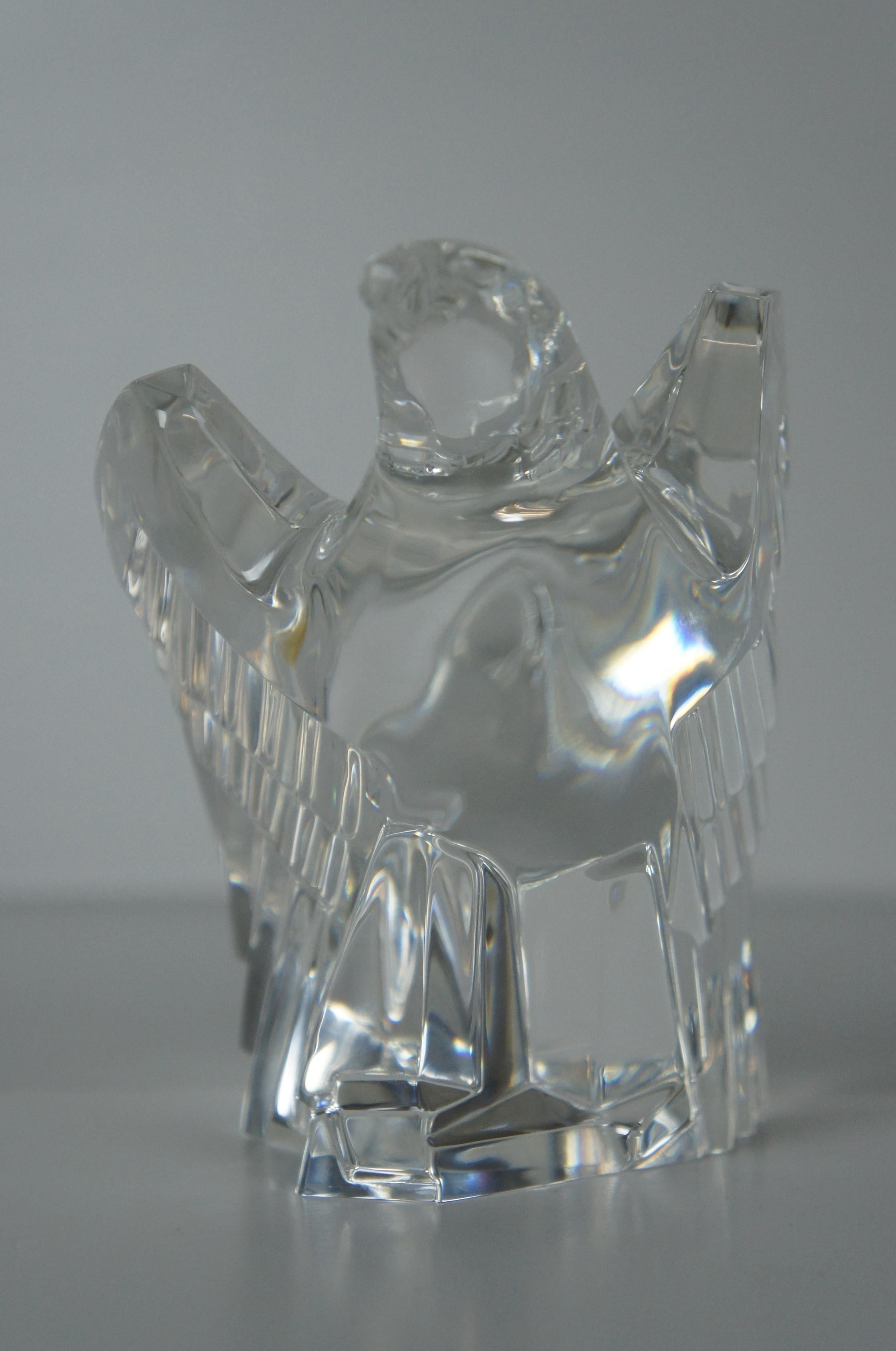 1970s Vintage Steuben Art Glass American Eagle Figurine Donald Pollard 8304 3