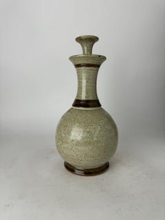 1970's Vintage Studio Pottery Stone Wear Bottle With Top