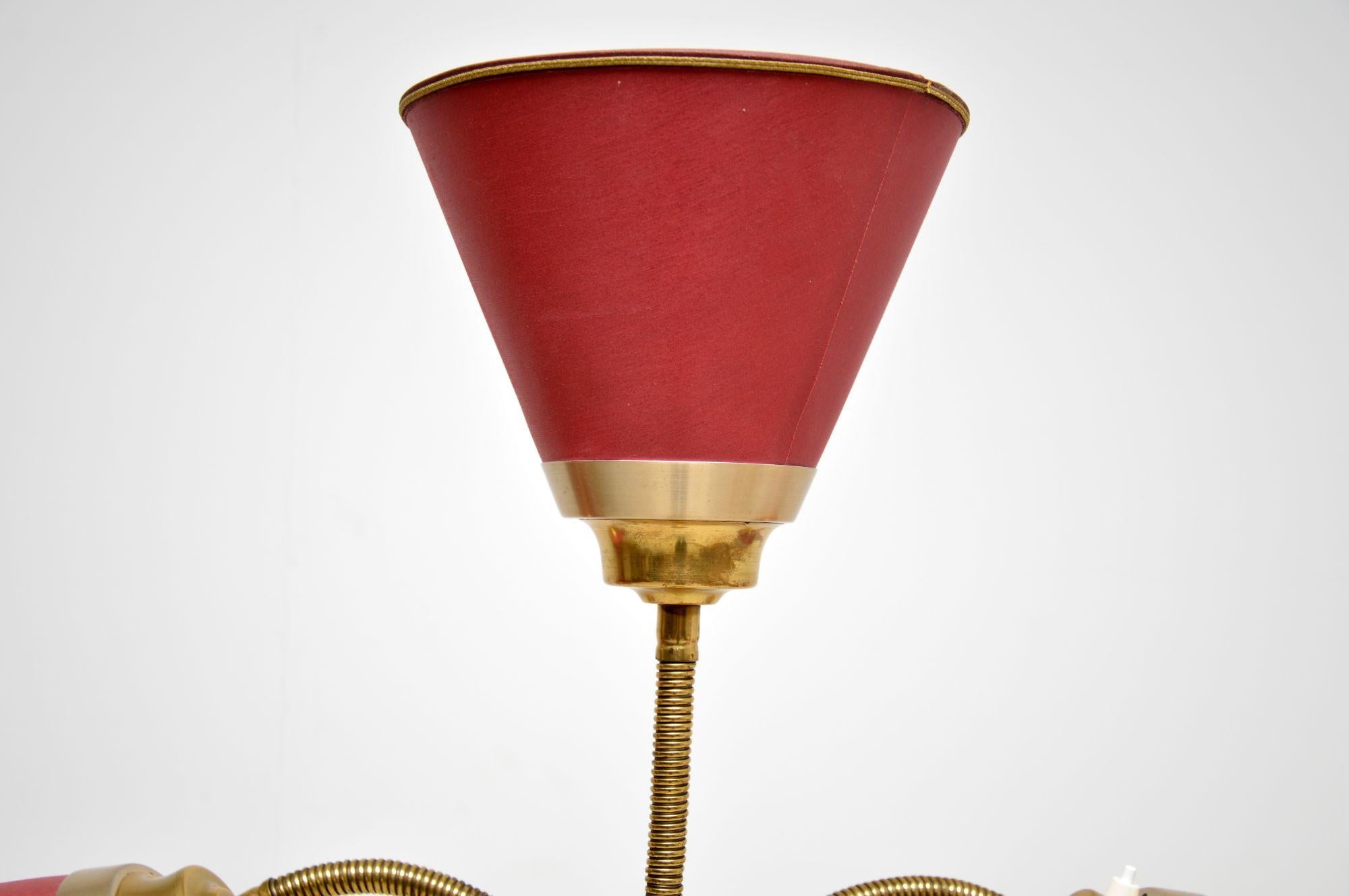 1970s Vintage Swedish Brass Floor Lamp 1