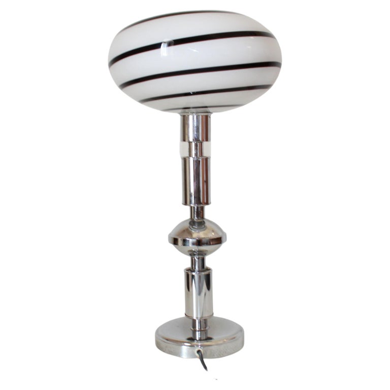 Vintage Table Lamp with Zebra Murano Glass, Italy 1970s For Sale at 1stDibs