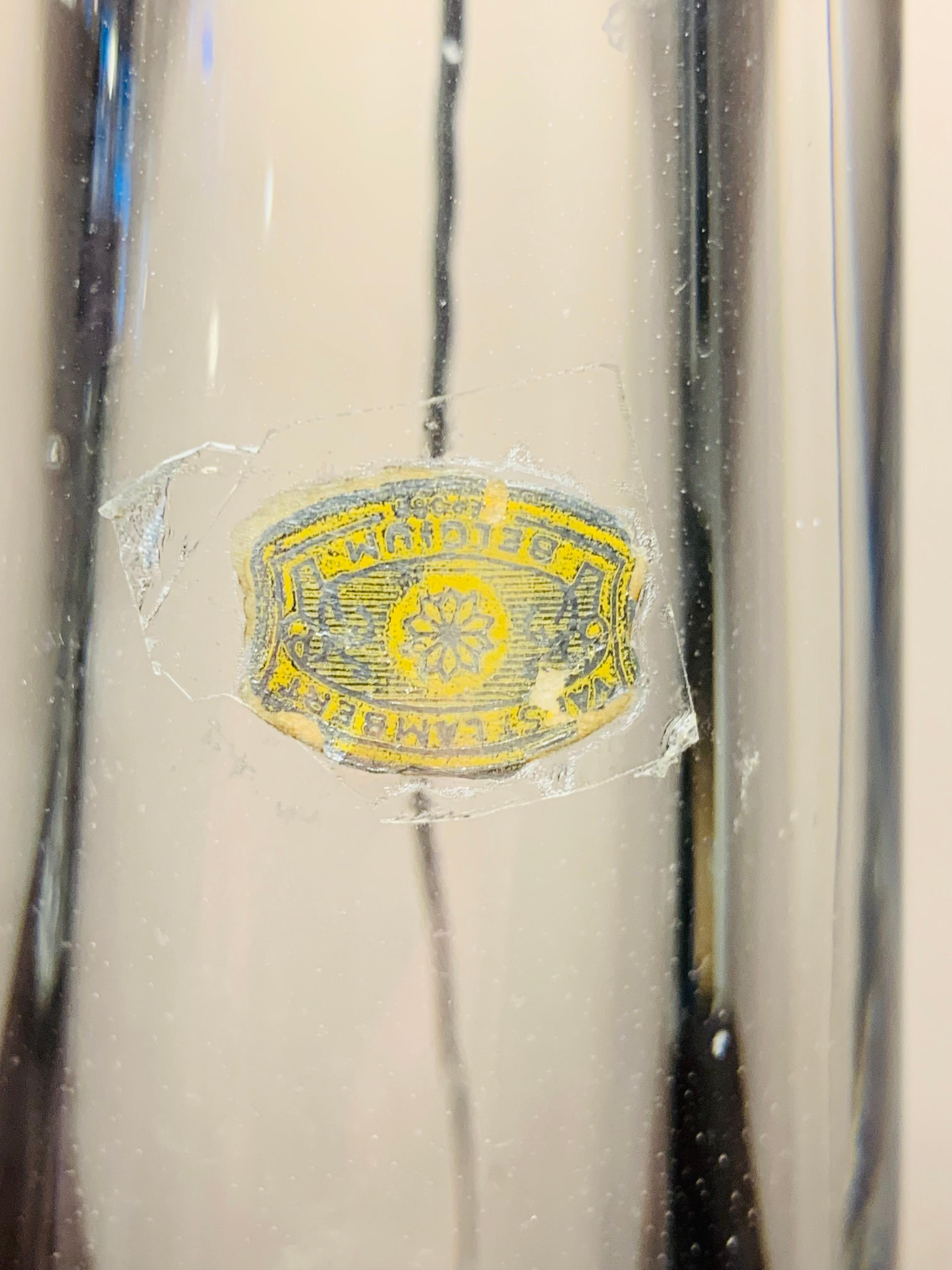 Lampe de table conique en verre massif transparent des années 1970 attribuée à Val St Lambert, Belgique en vente 12