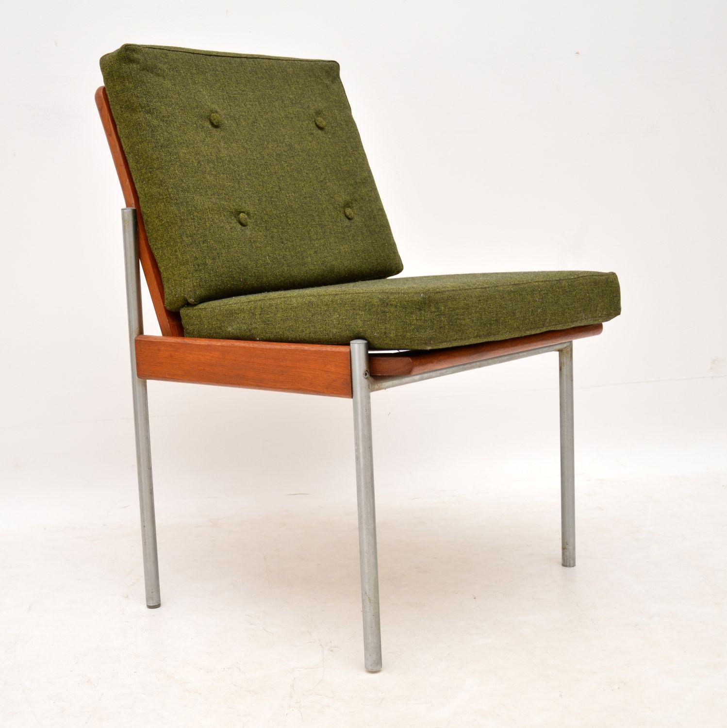 1970s Vintage Teak & Aluminum Lounge / Desk Chair 5