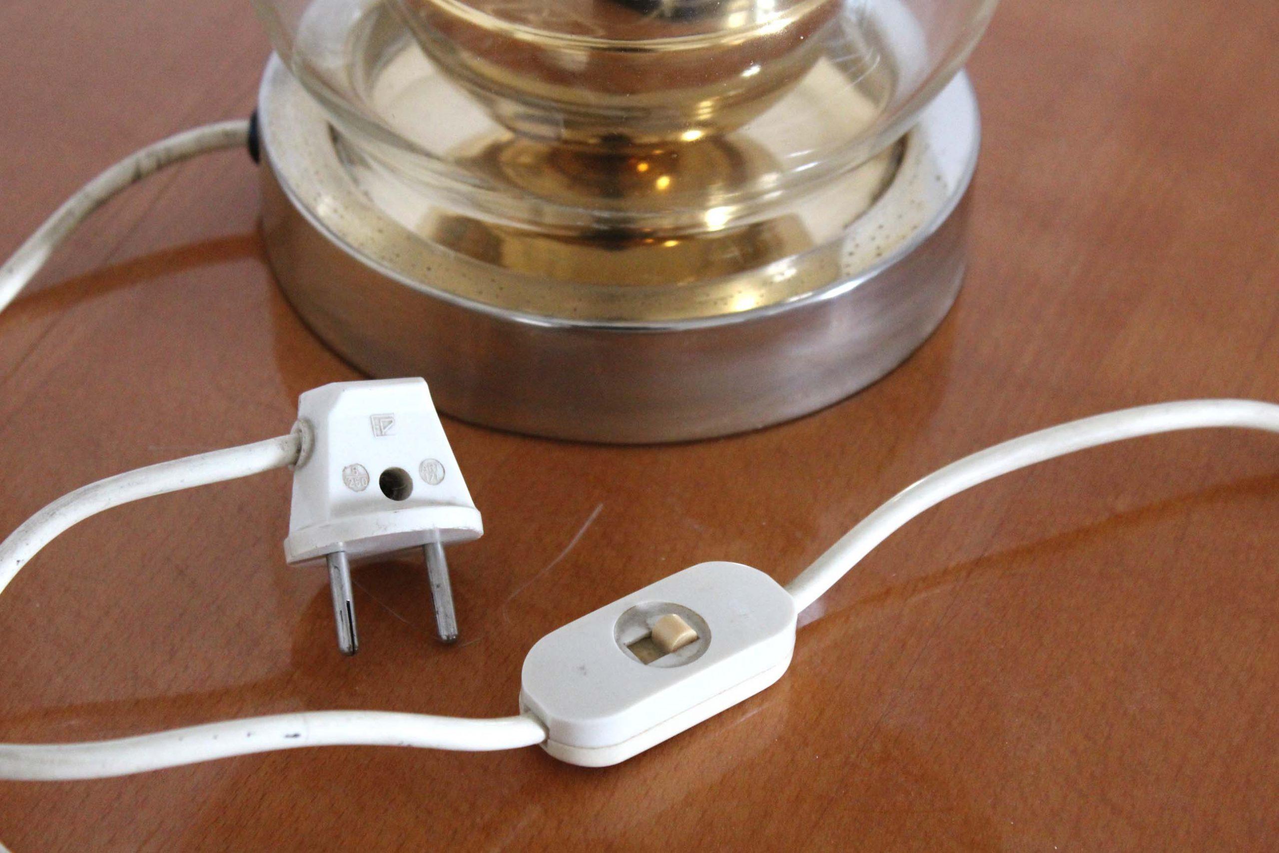 Mid-Century Modern 1970s Vintage Vimini and Brass Exotic Table Lamp